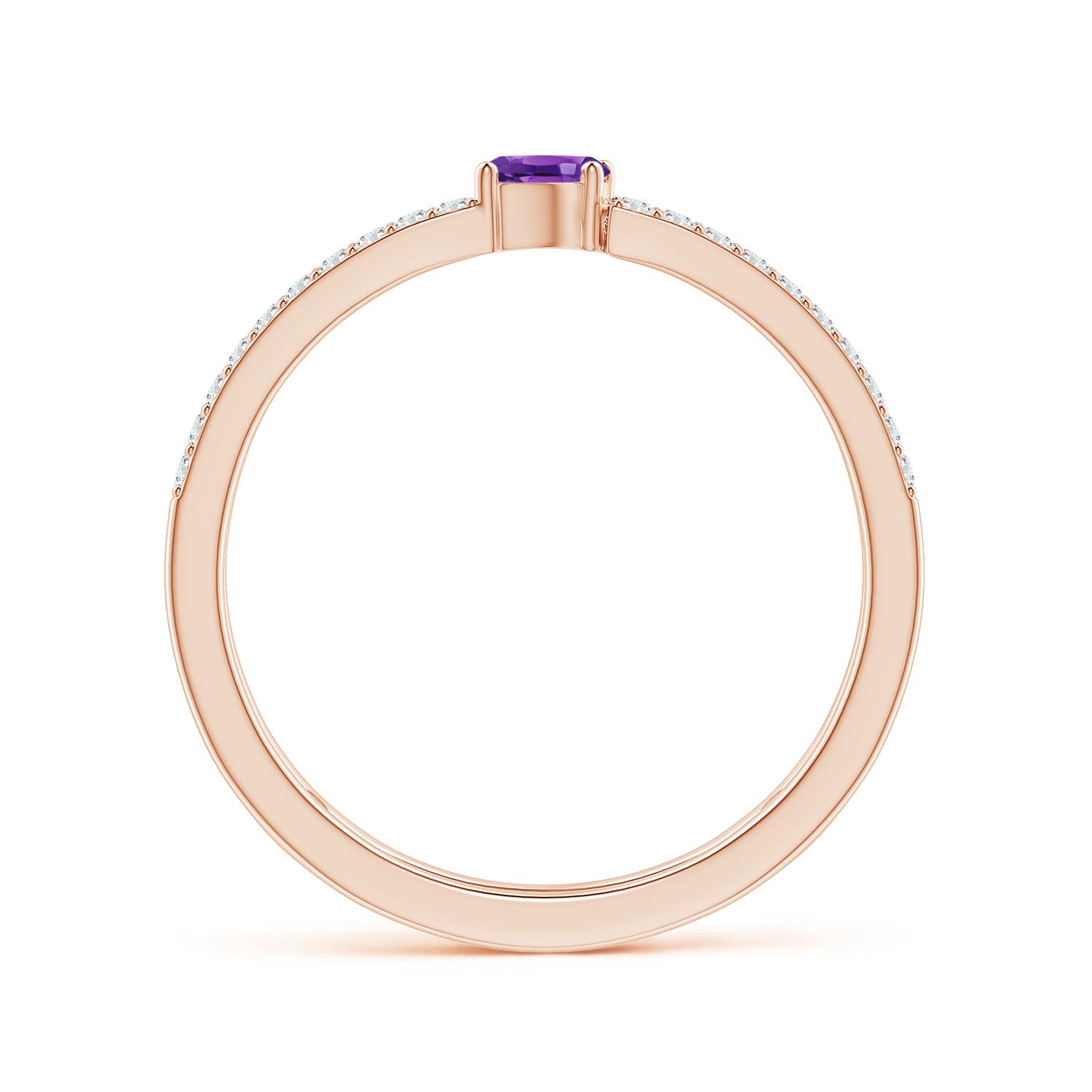 AAAA - Amethyst / 0.44 CT / 14 KT Rose Gold