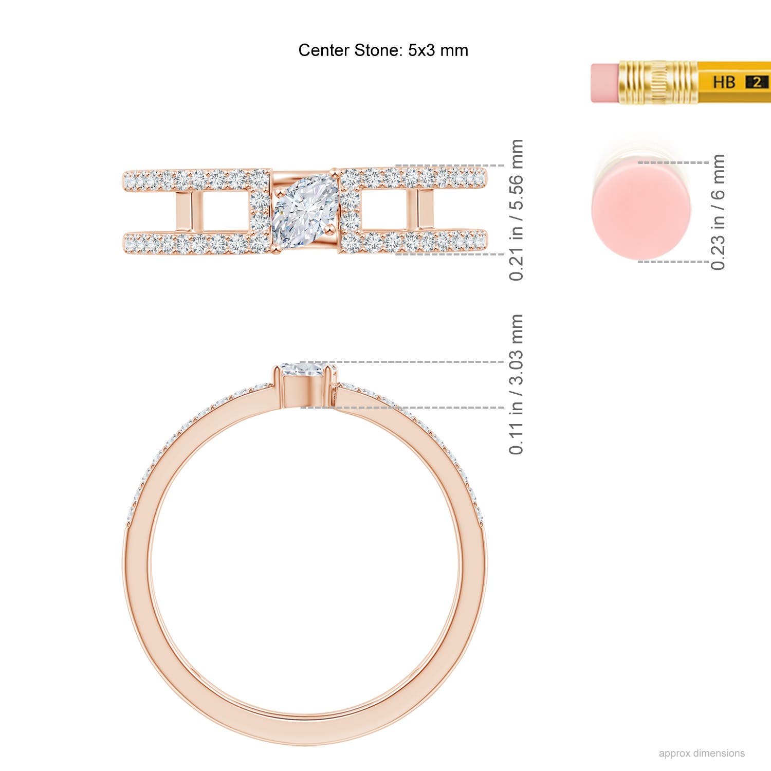 G, VS2 / 0.51 CT / 14 KT Rose Gold