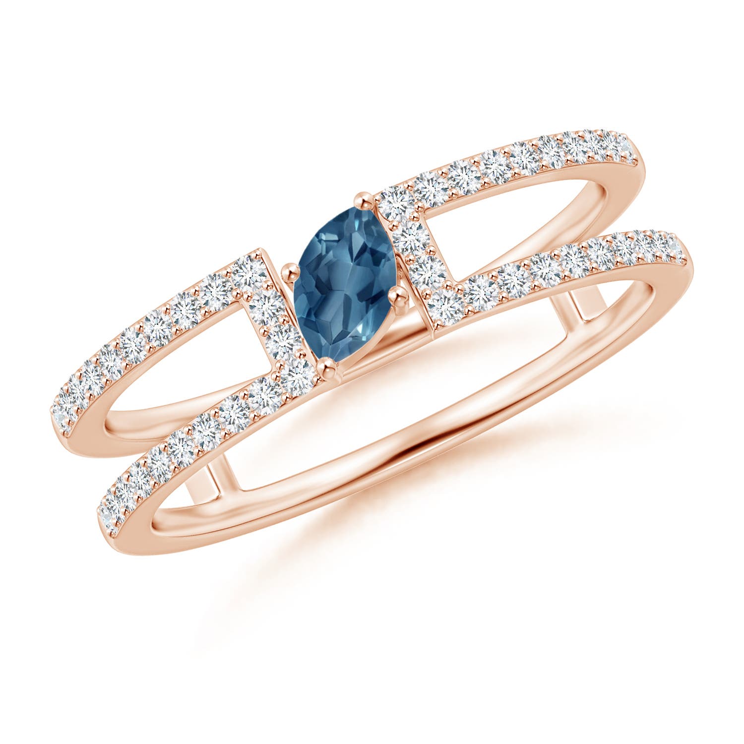 A - London Blue Topaz / 0.48 CT / 14 KT Rose Gold