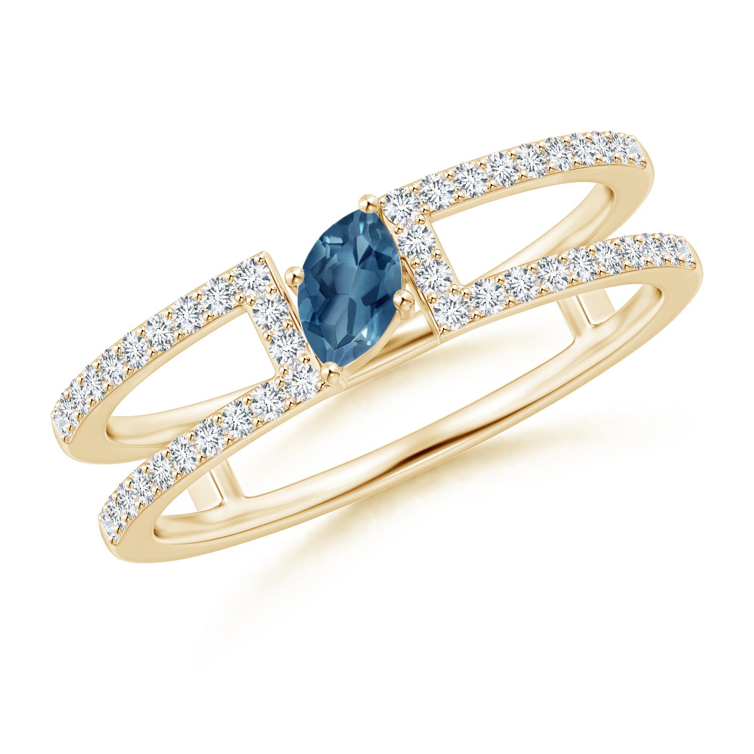 A - London Blue Topaz / 0.48 CT / 14 KT Yellow Gold