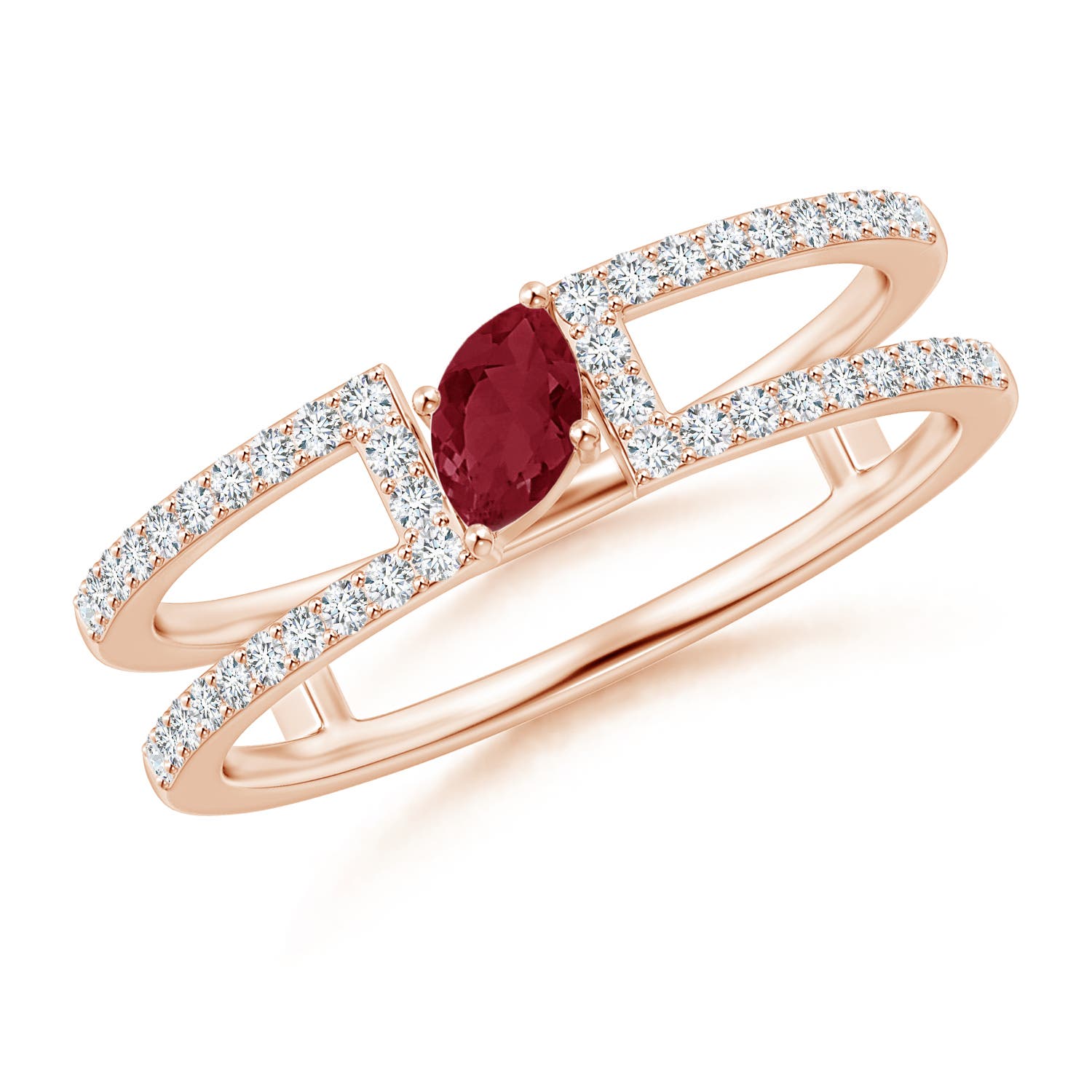 A - Ruby / 0.49 CT / 14 KT Rose Gold