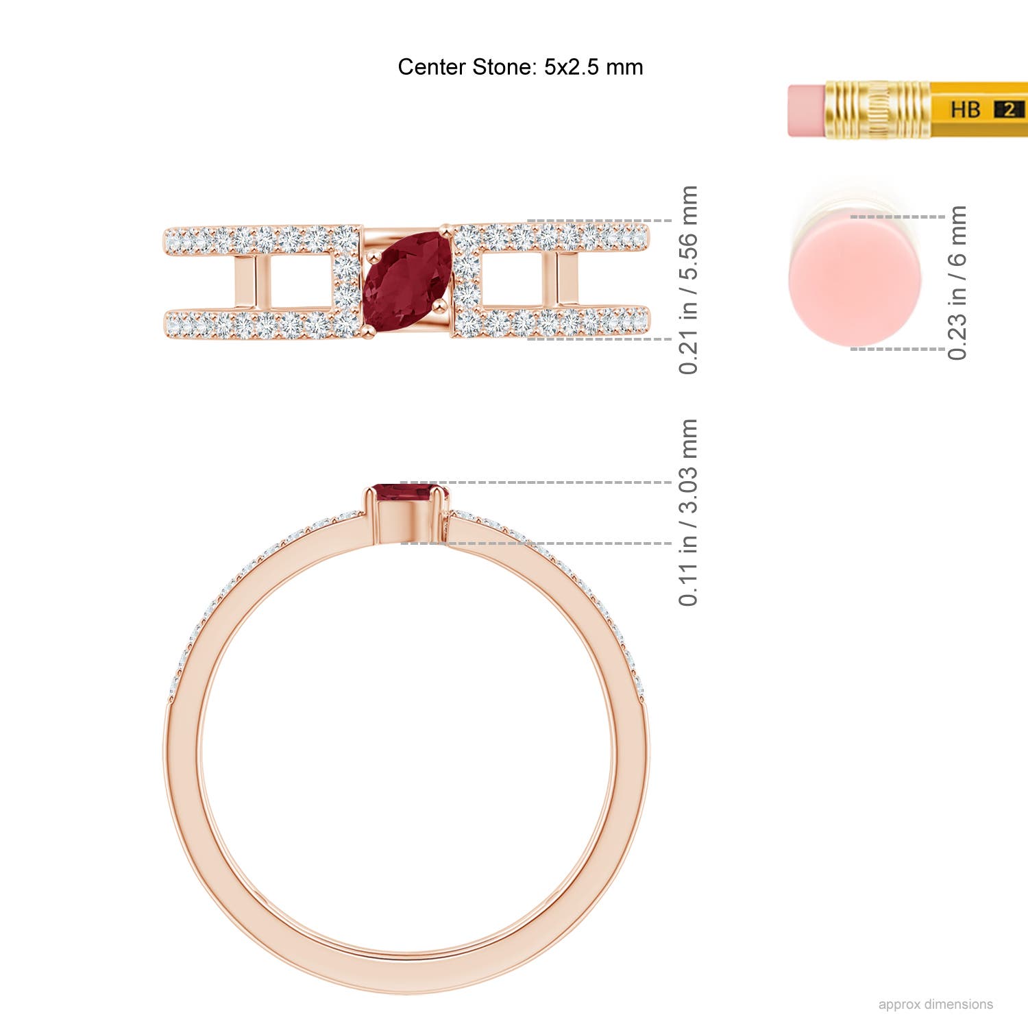 A - Ruby / 0.49 CT / 14 KT Rose Gold