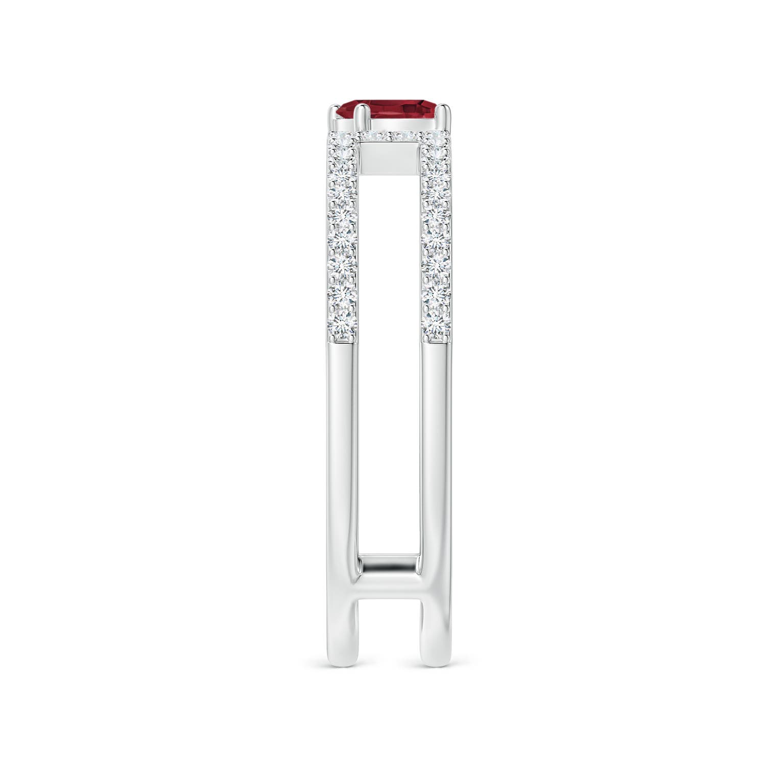 A - Ruby / 0.49 CT / 14 KT White Gold