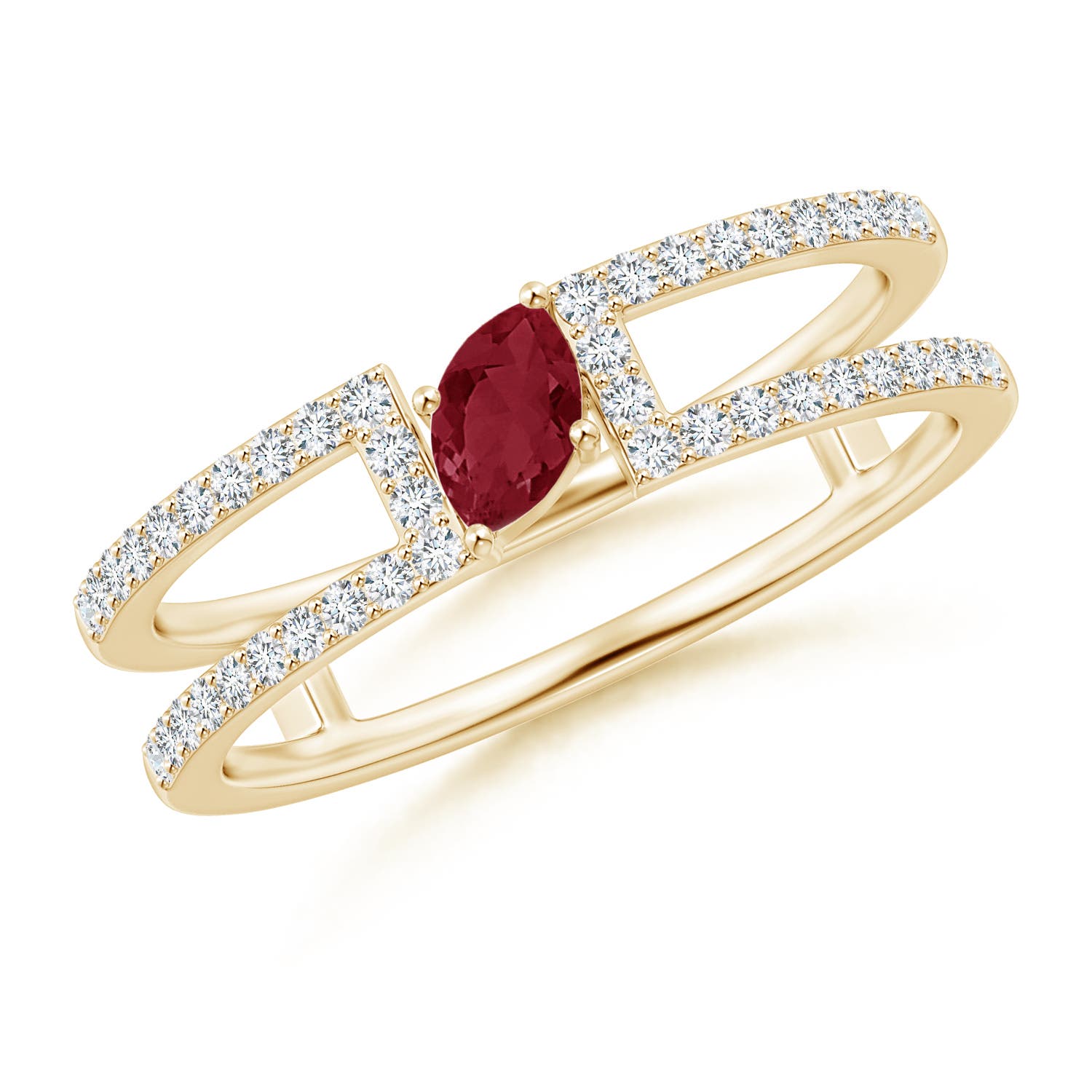 A - Ruby / 0.49 CT / 14 KT Yellow Gold