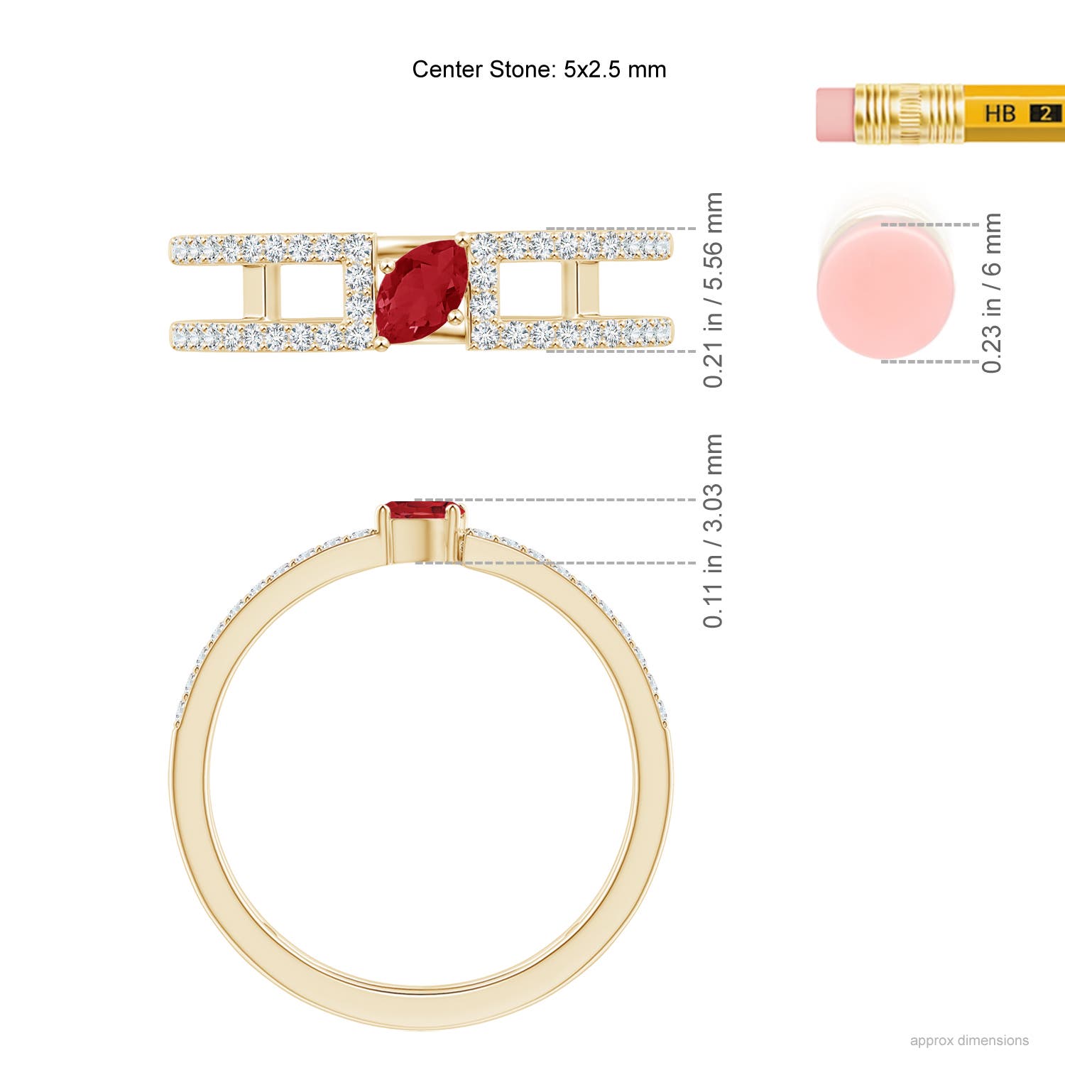 AA - Ruby / 0.49 CT / 14 KT Yellow Gold