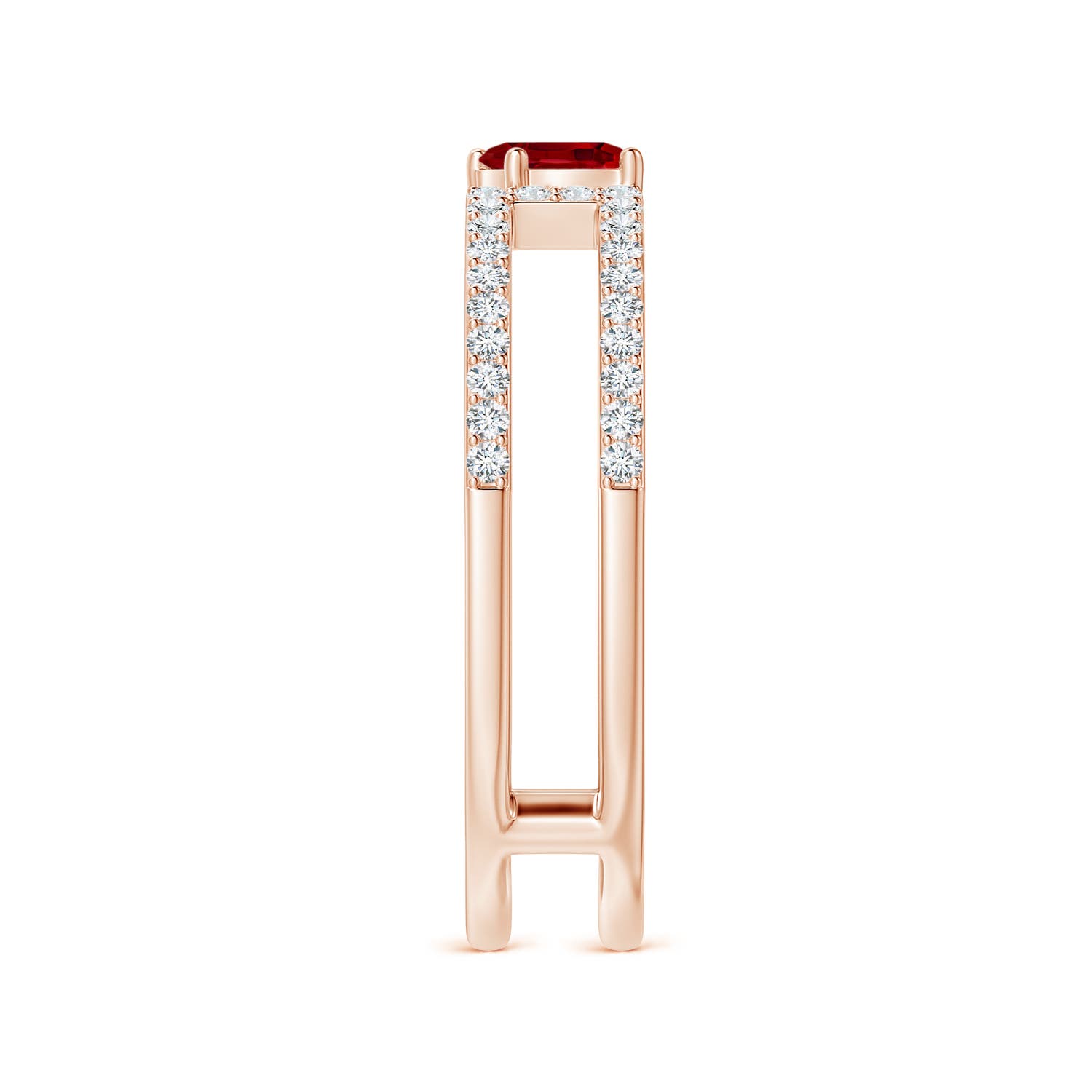 AAAA - Ruby / 0.49 CT / 14 KT Rose Gold