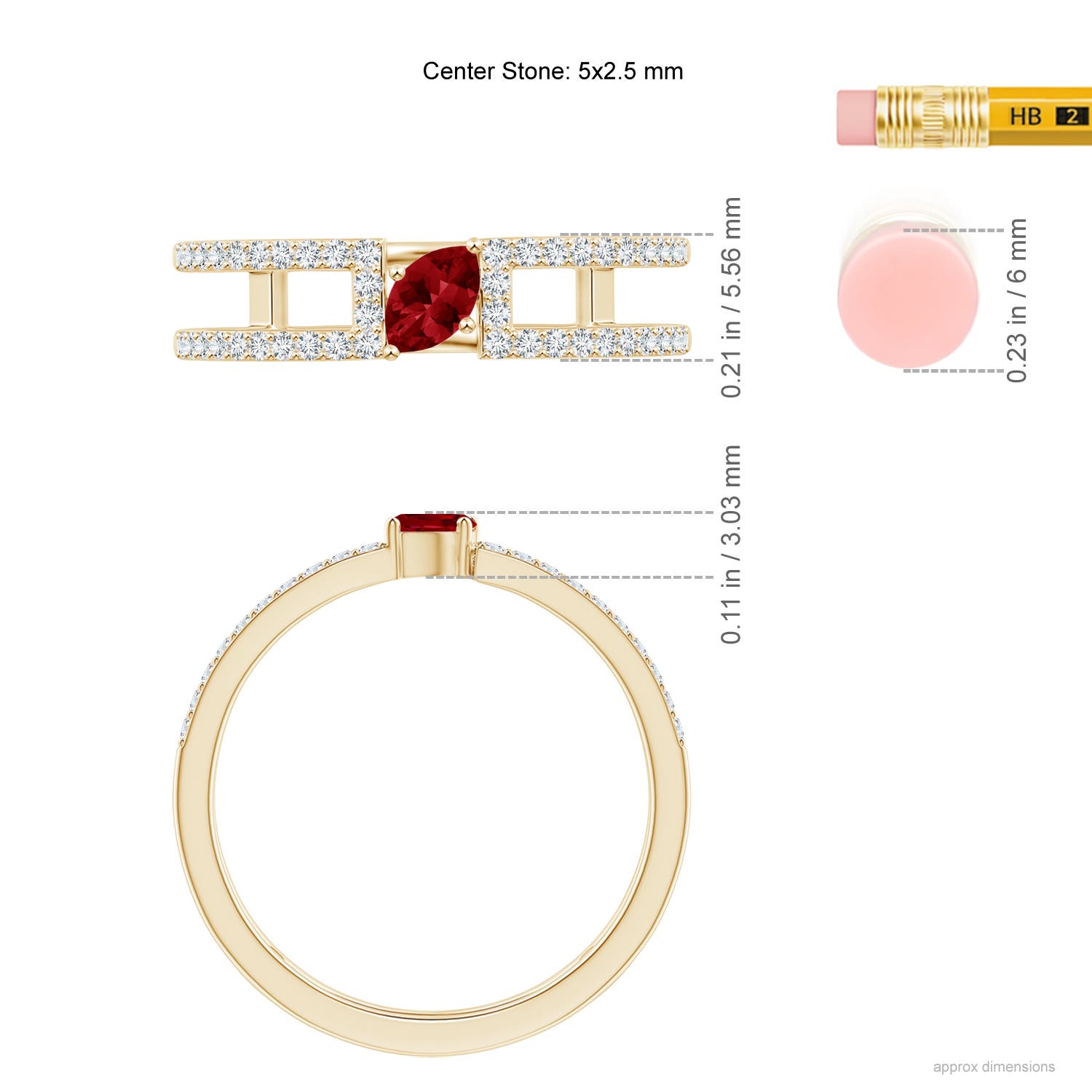 AAAA - Ruby / 0.49 CT / 14 KT Yellow Gold