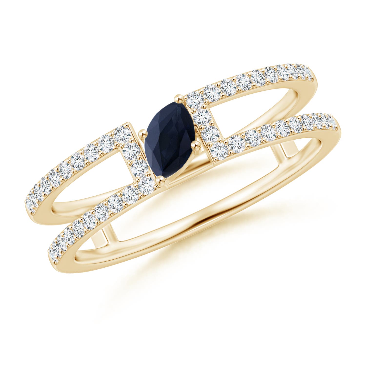 A - Blue Sapphire / 0.51 CT / 14 KT Yellow Gold