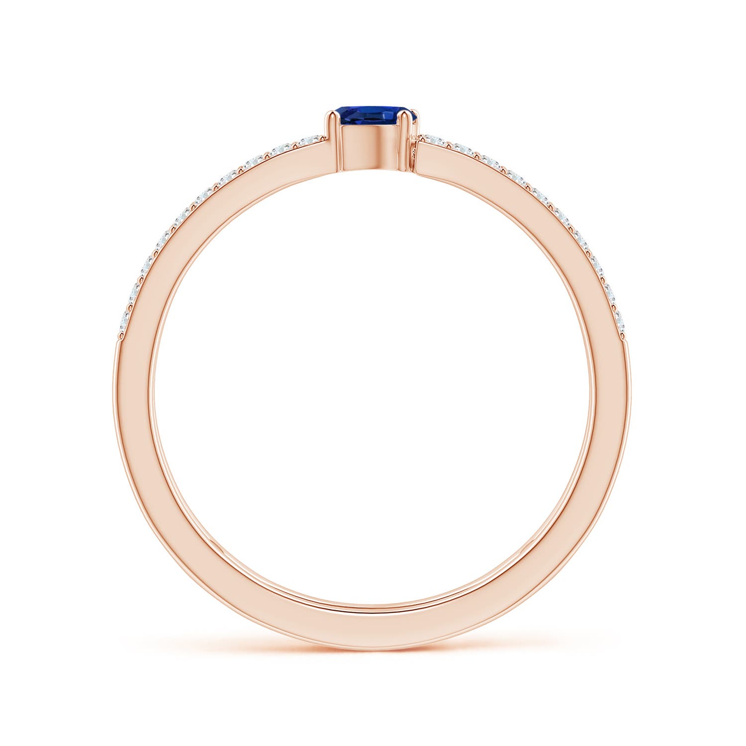 AA - Blue Sapphire / 0.51 CT / 14 KT Rose Gold