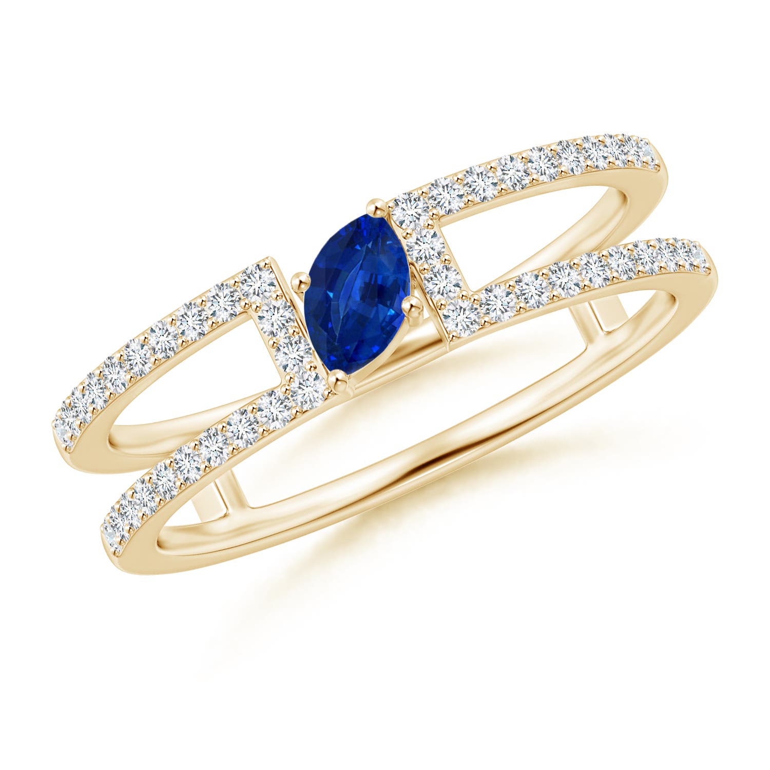 AAAA - Blue Sapphire / 0.51 CT / 14 KT Yellow Gold