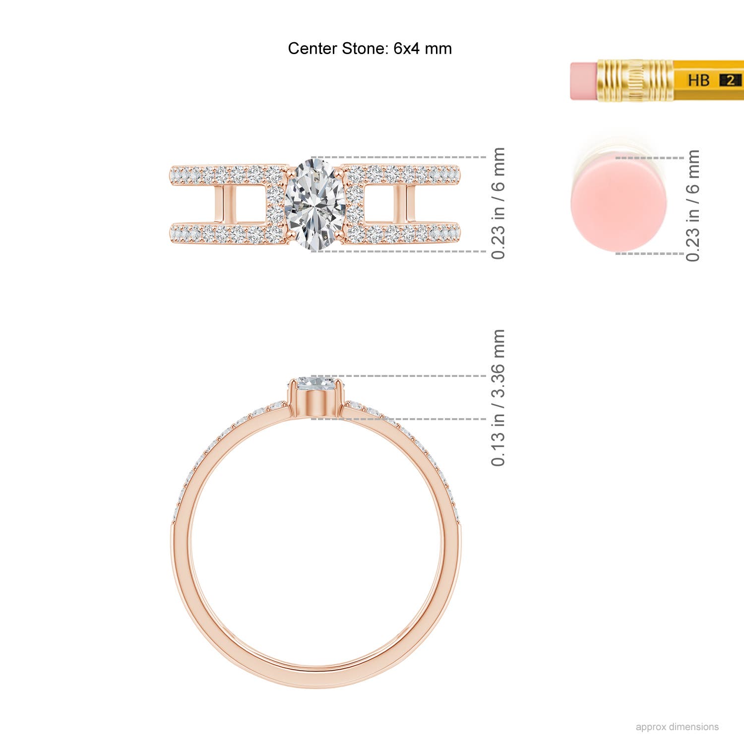 H, SI2 / 0.75 CT / 14 KT Rose Gold