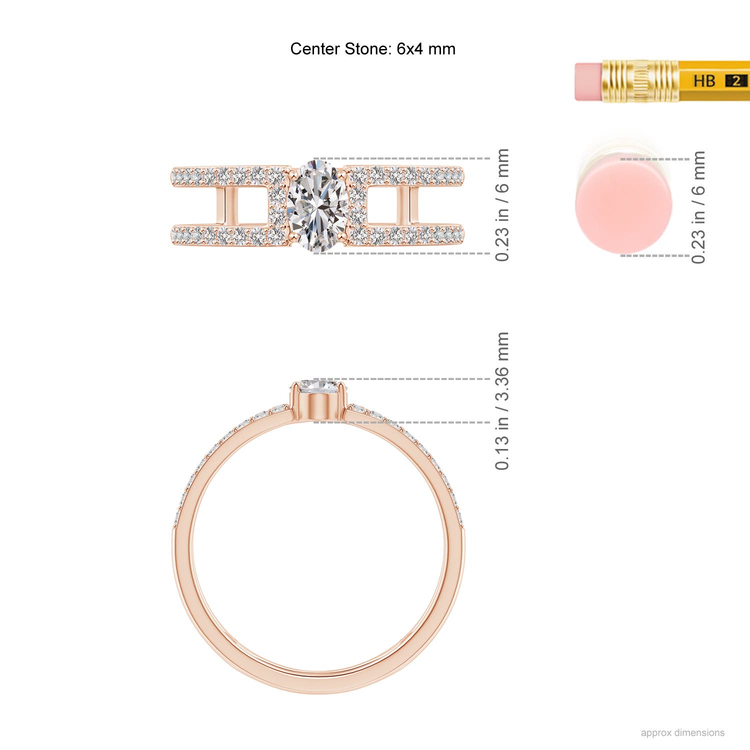 I-J, I1-I2 / 0.75 CT / 14 KT Rose Gold