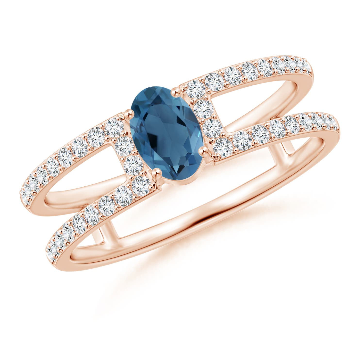 A - London Blue Topaz / 0.86 CT / 14 KT Rose Gold