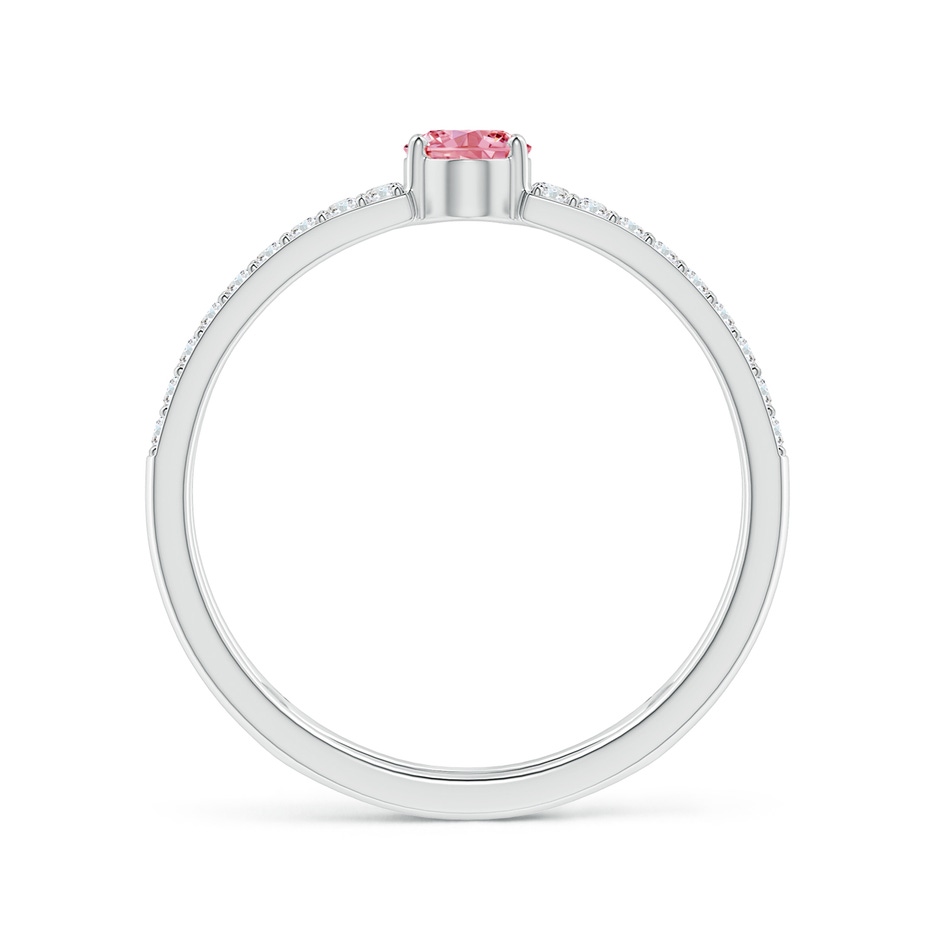 6x4mm AAAA Oval Fancy Intense Pink Diamond Parallel Split Shank Ring with Accents in P950 Platinum side 199