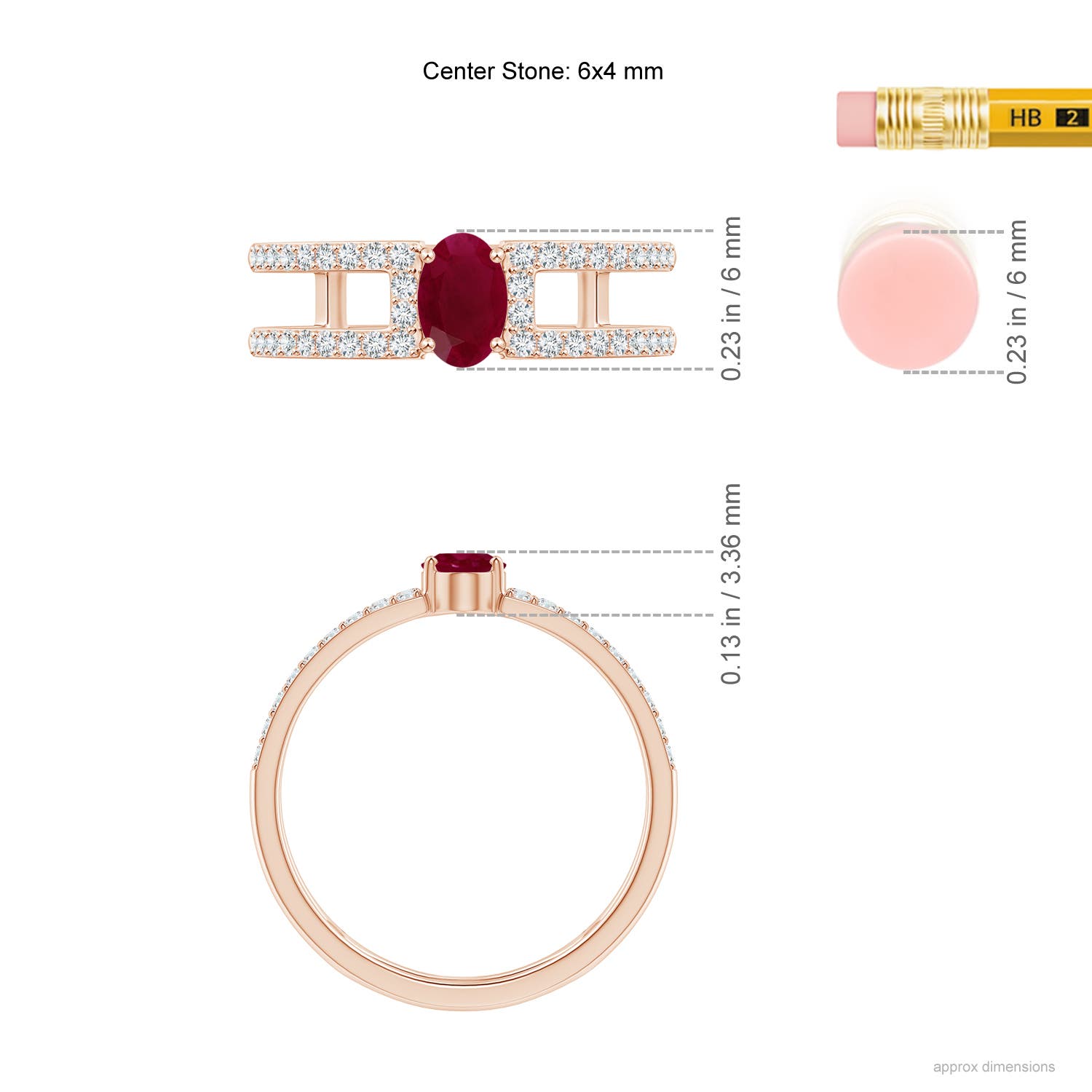 A - Ruby / 0.92 CT / 14 KT Rose Gold