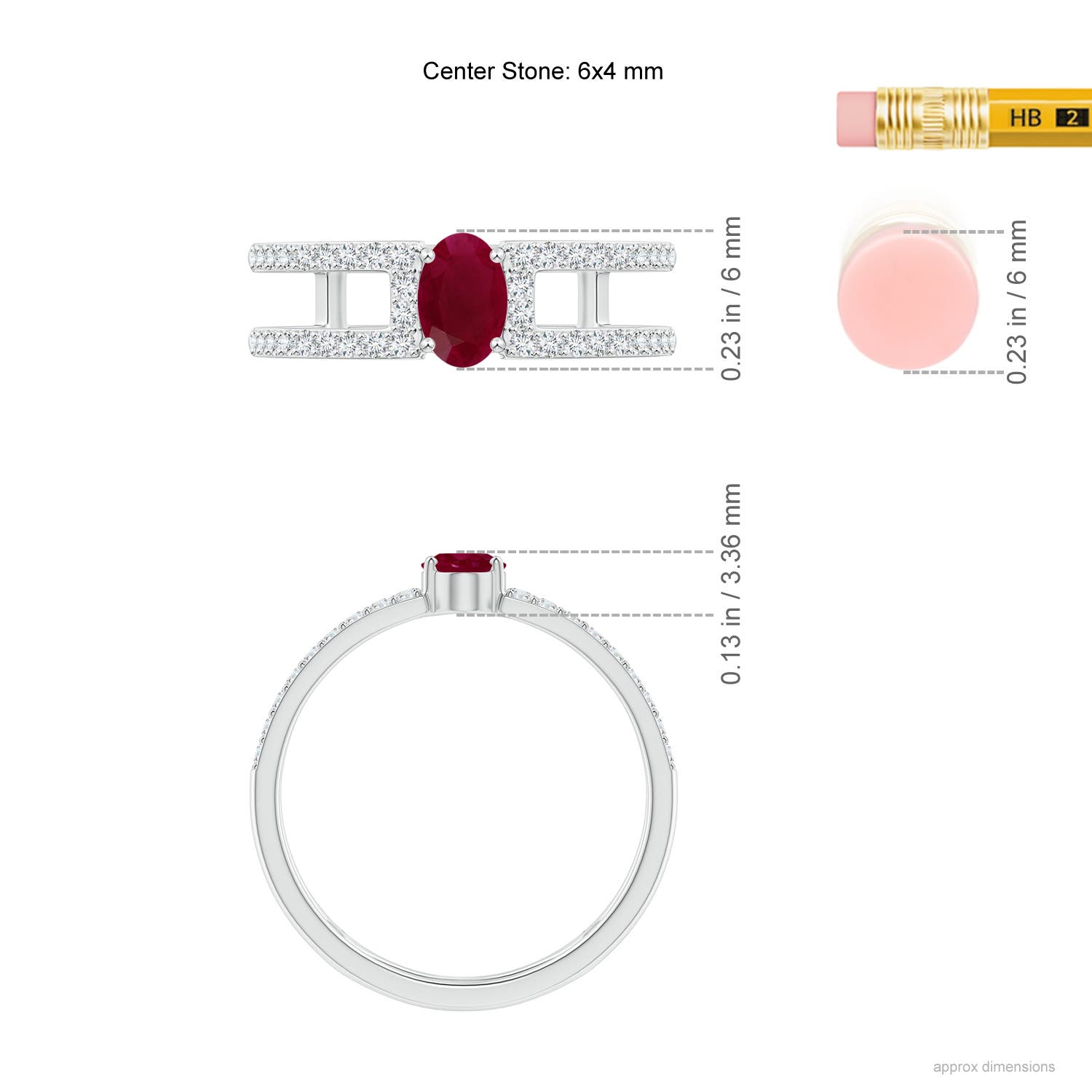 A - Ruby / 0.92 CT / 14 KT White Gold