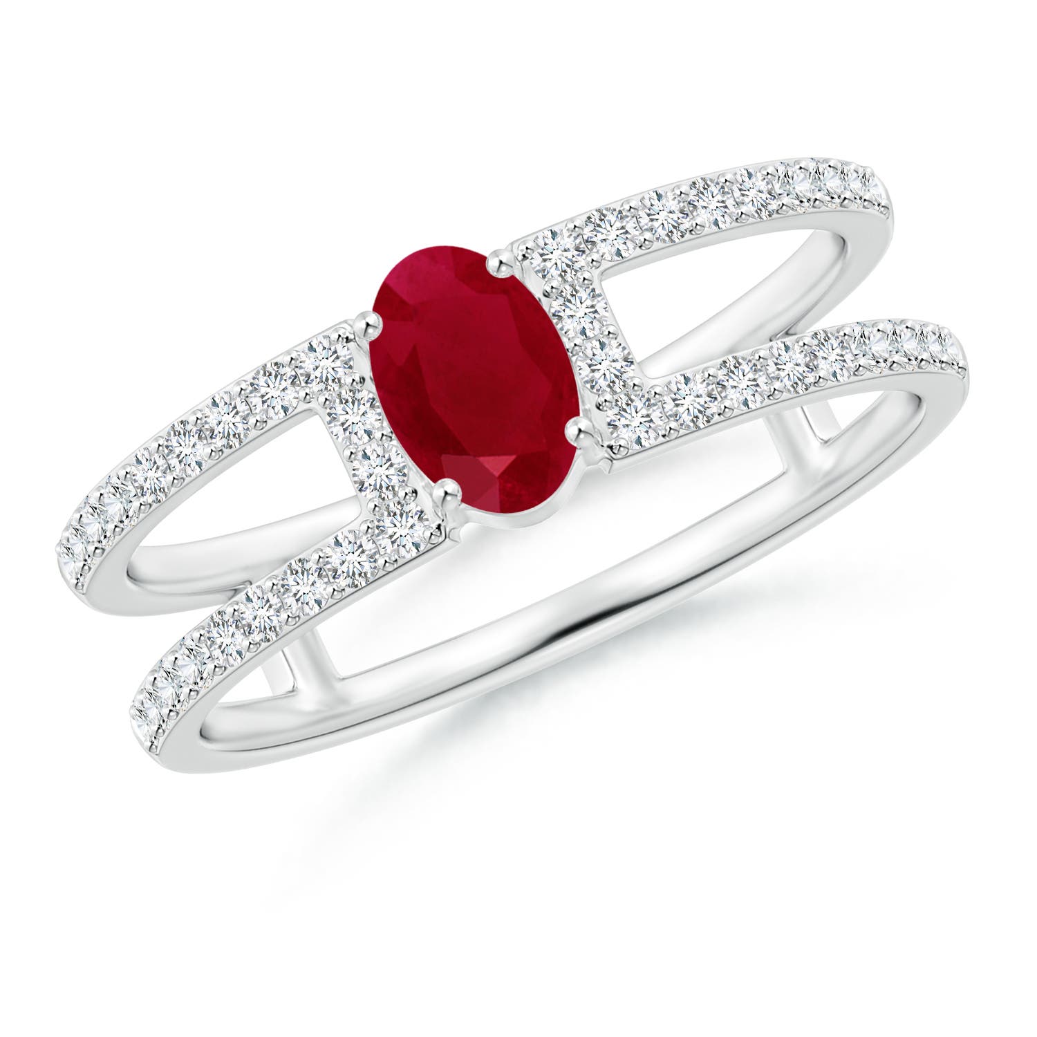 AA - Ruby / 0.92 CT / 14 KT White Gold