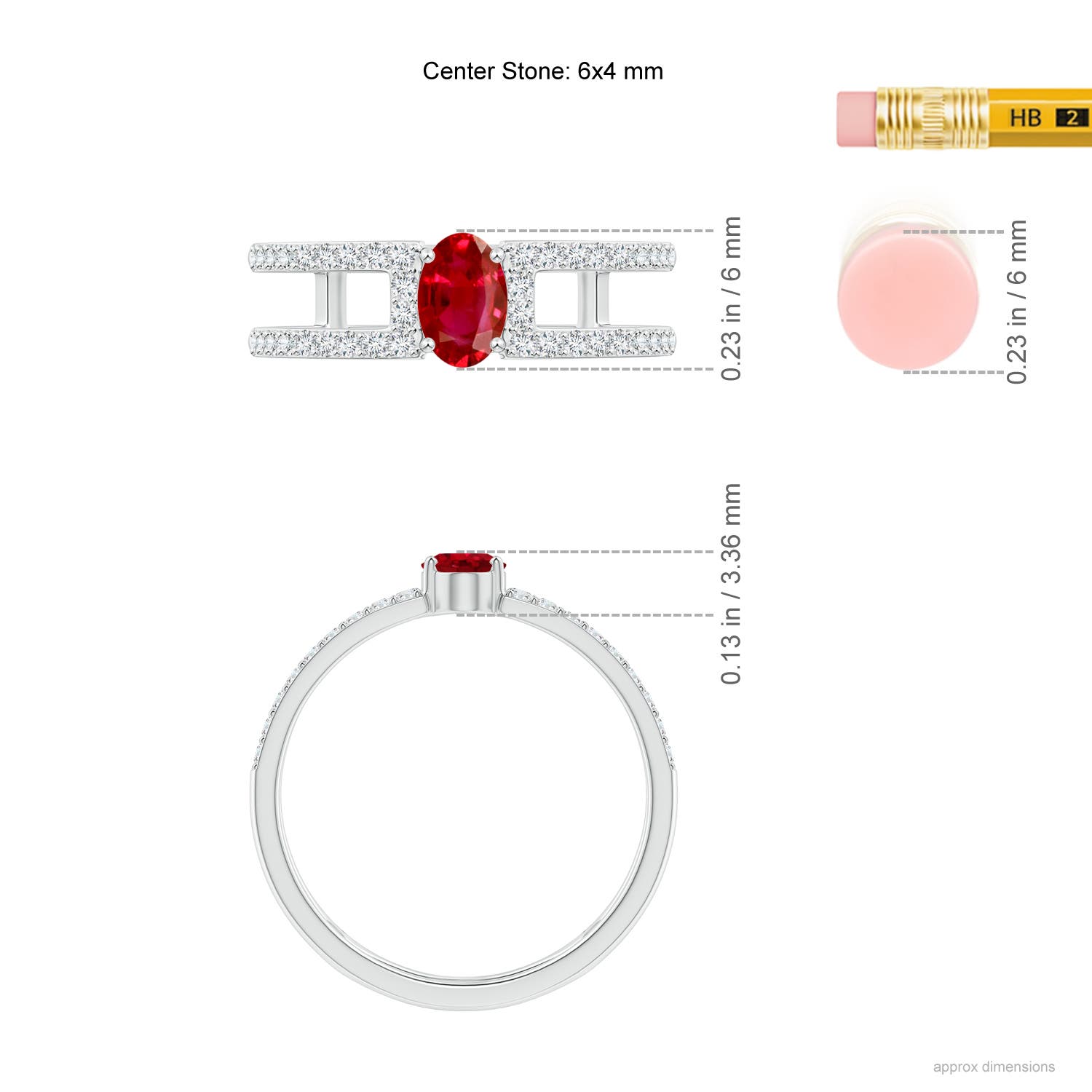 AAA - Ruby / 0.92 CT / 14 KT White Gold