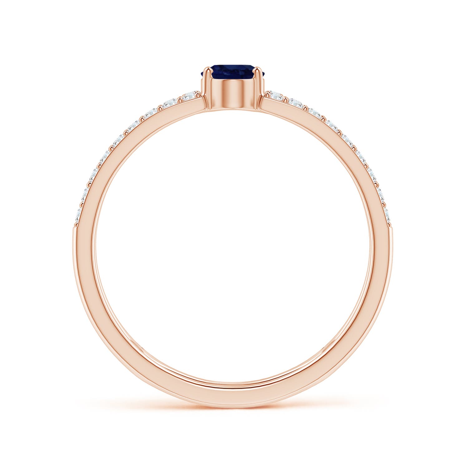 A - Blue Sapphire / 0.92 CT / 14 KT Rose Gold