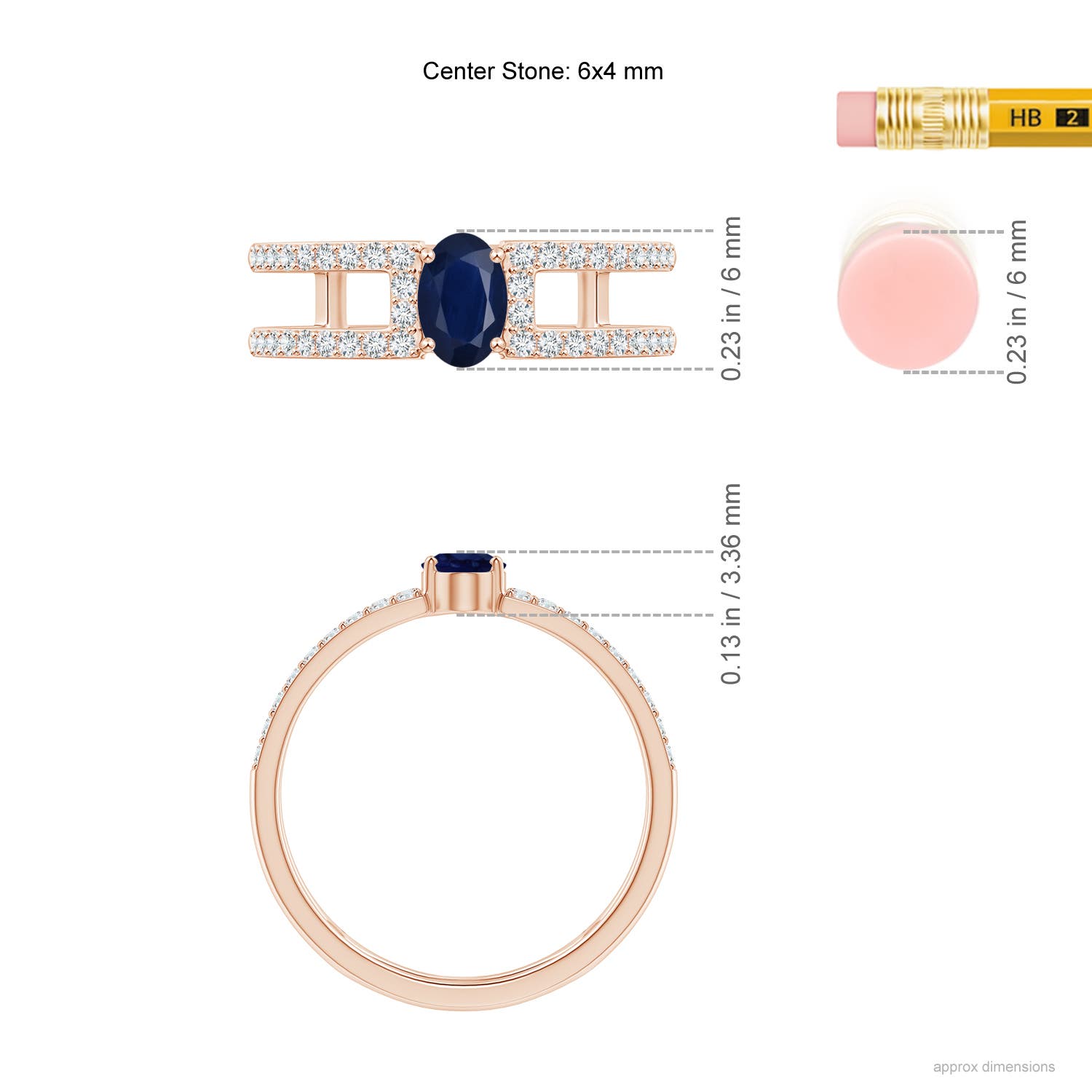 A - Blue Sapphire / 0.92 CT / 14 KT Rose Gold