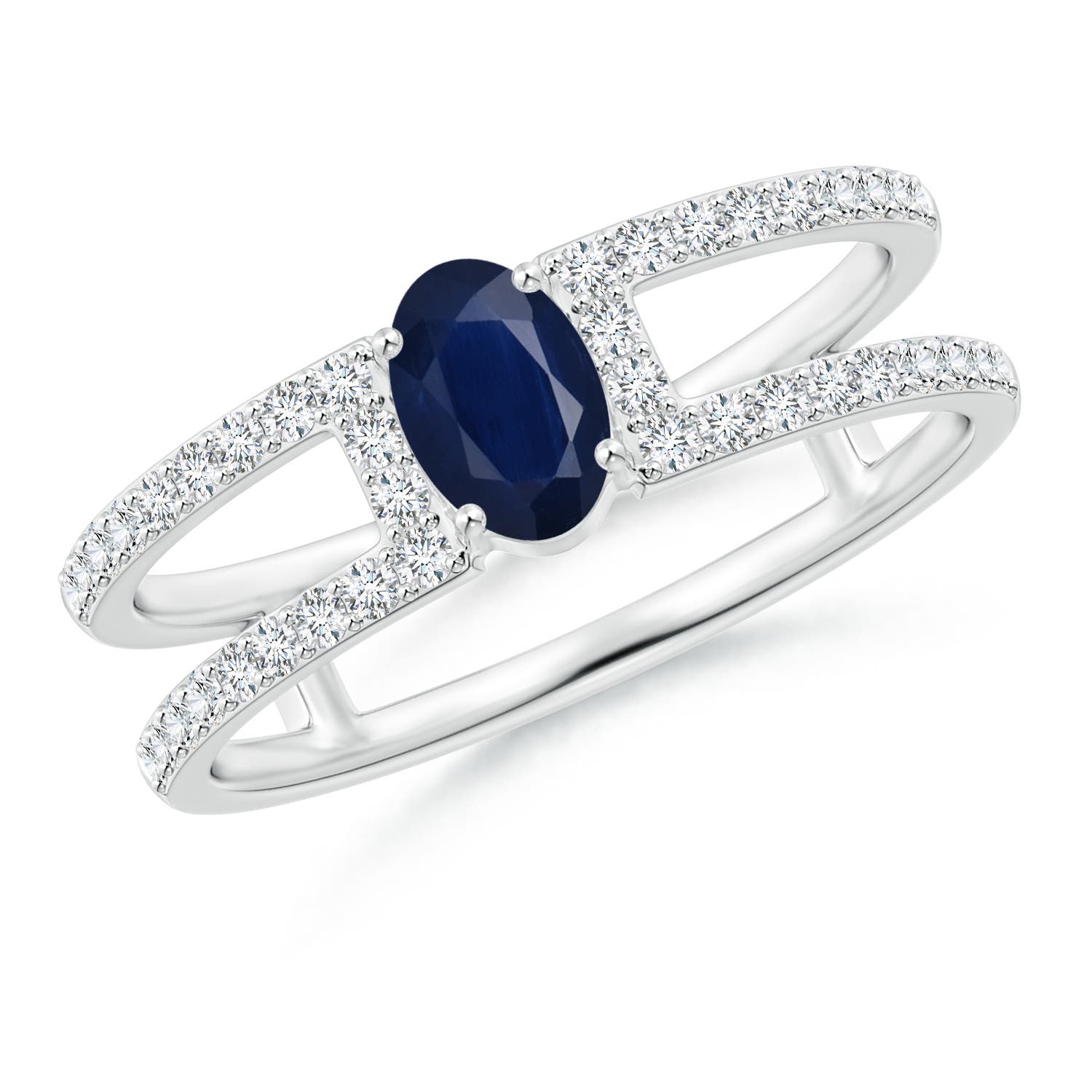 A - Blue Sapphire / 0.92 CT / 14 KT White Gold