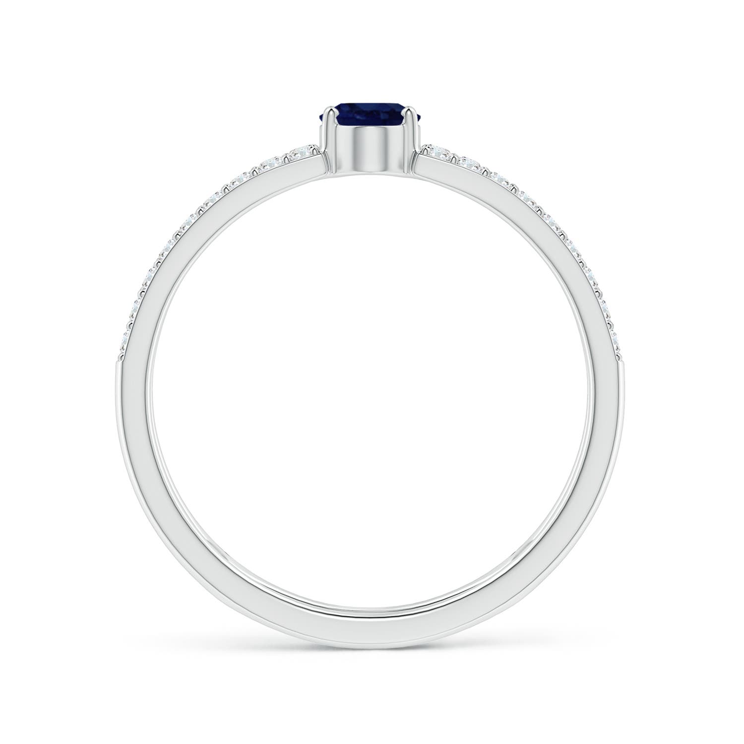 A - Blue Sapphire / 0.92 CT / 14 KT White Gold