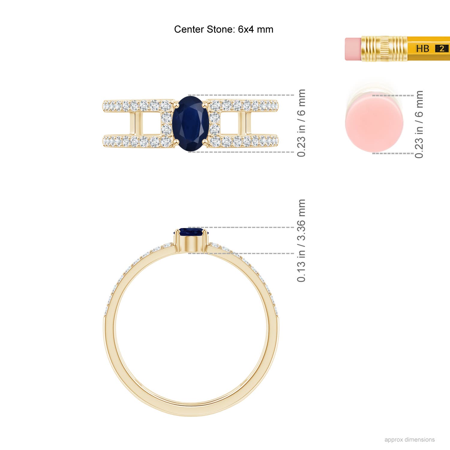 A - Blue Sapphire / 0.92 CT / 14 KT Yellow Gold