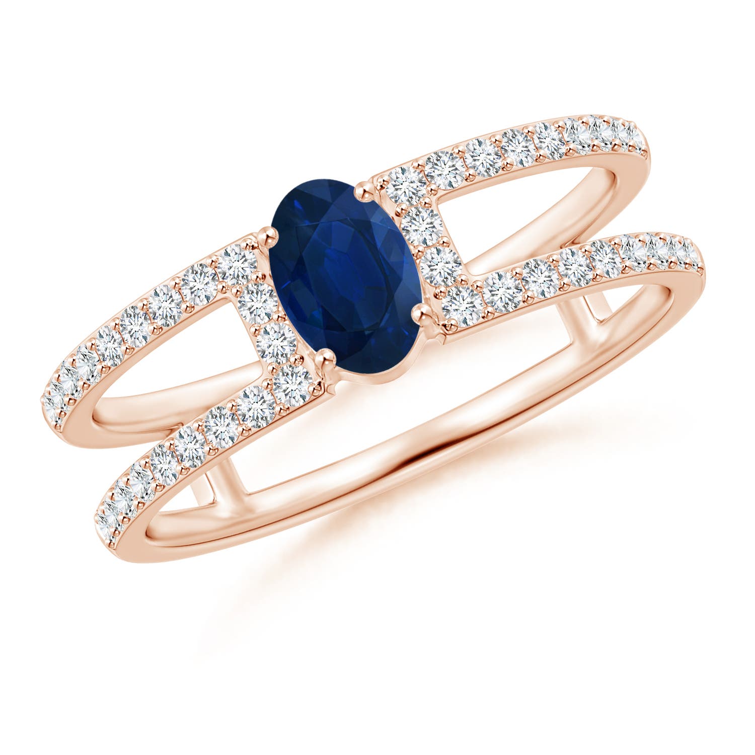 AA - Blue Sapphire / 0.92 CT / 14 KT Rose Gold