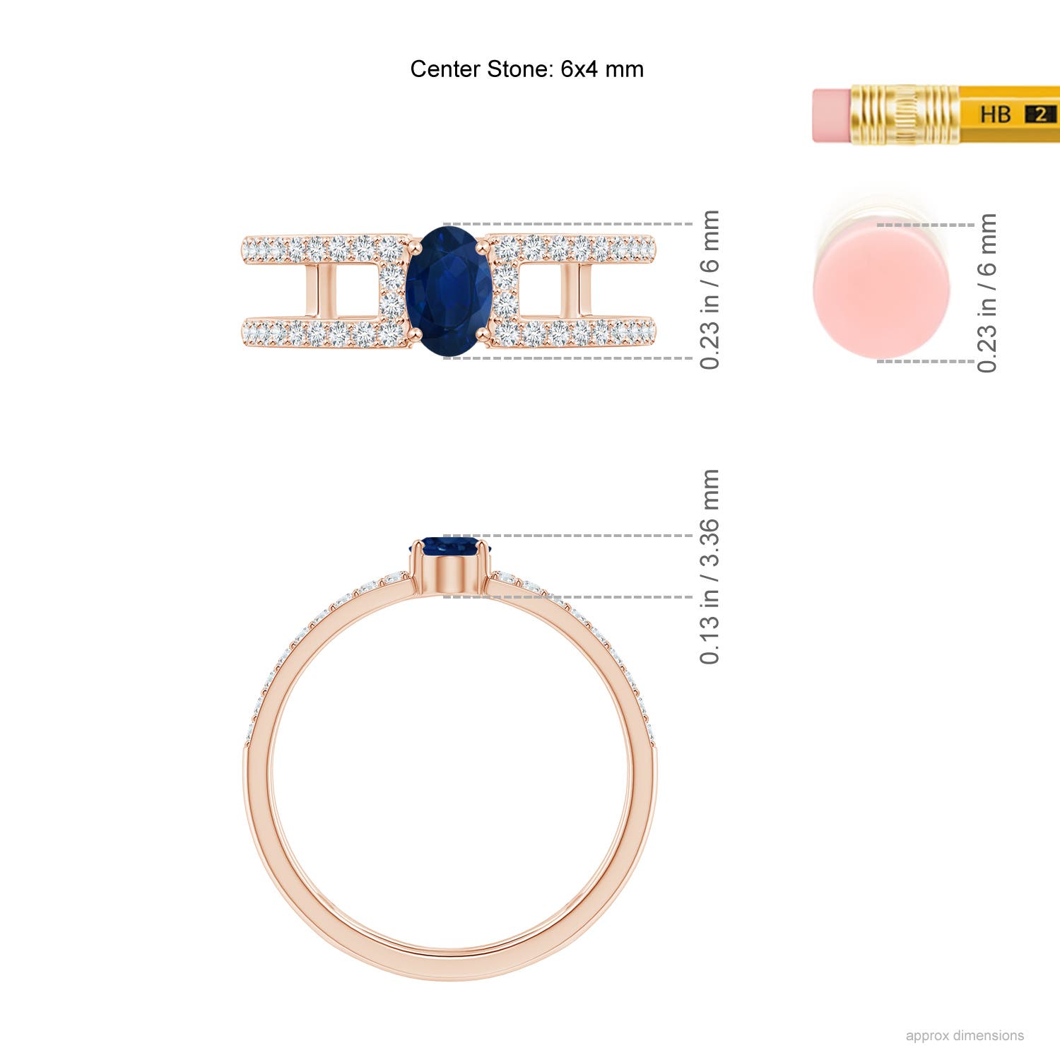 AA - Blue Sapphire / 0.92 CT / 14 KT Rose Gold