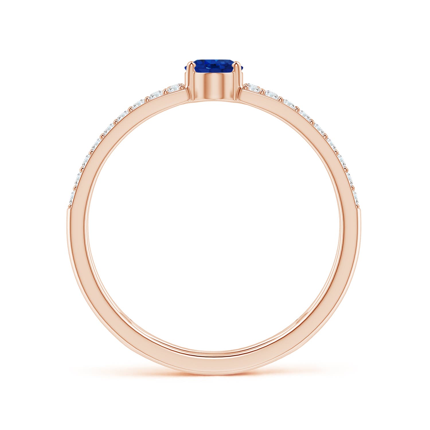 AAA - Blue Sapphire / 0.92 CT / 14 KT Rose Gold