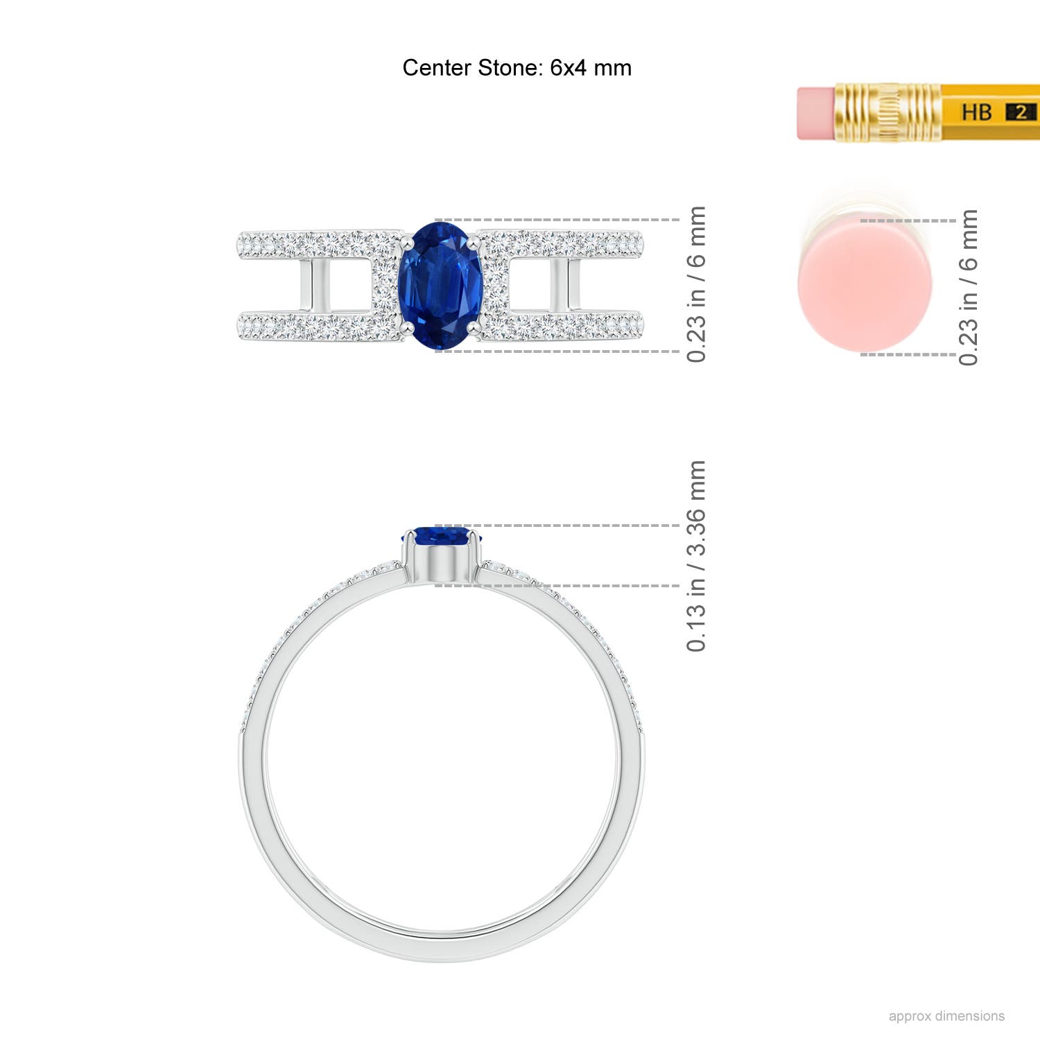 AAA - Blue Sapphire / 0.92 CT / 14 KT White Gold