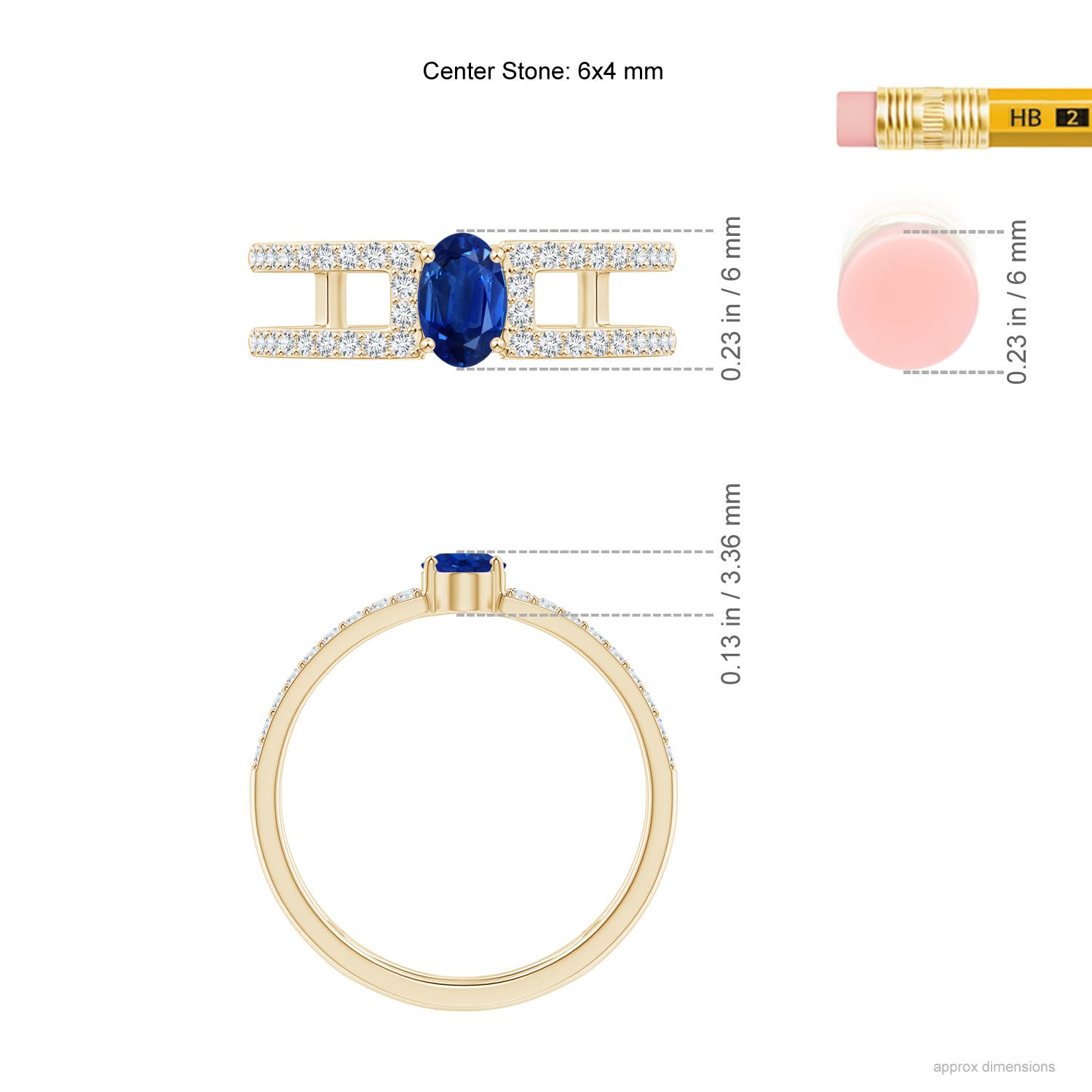 AAA - Blue Sapphire / 0.92 CT / 14 KT Yellow Gold