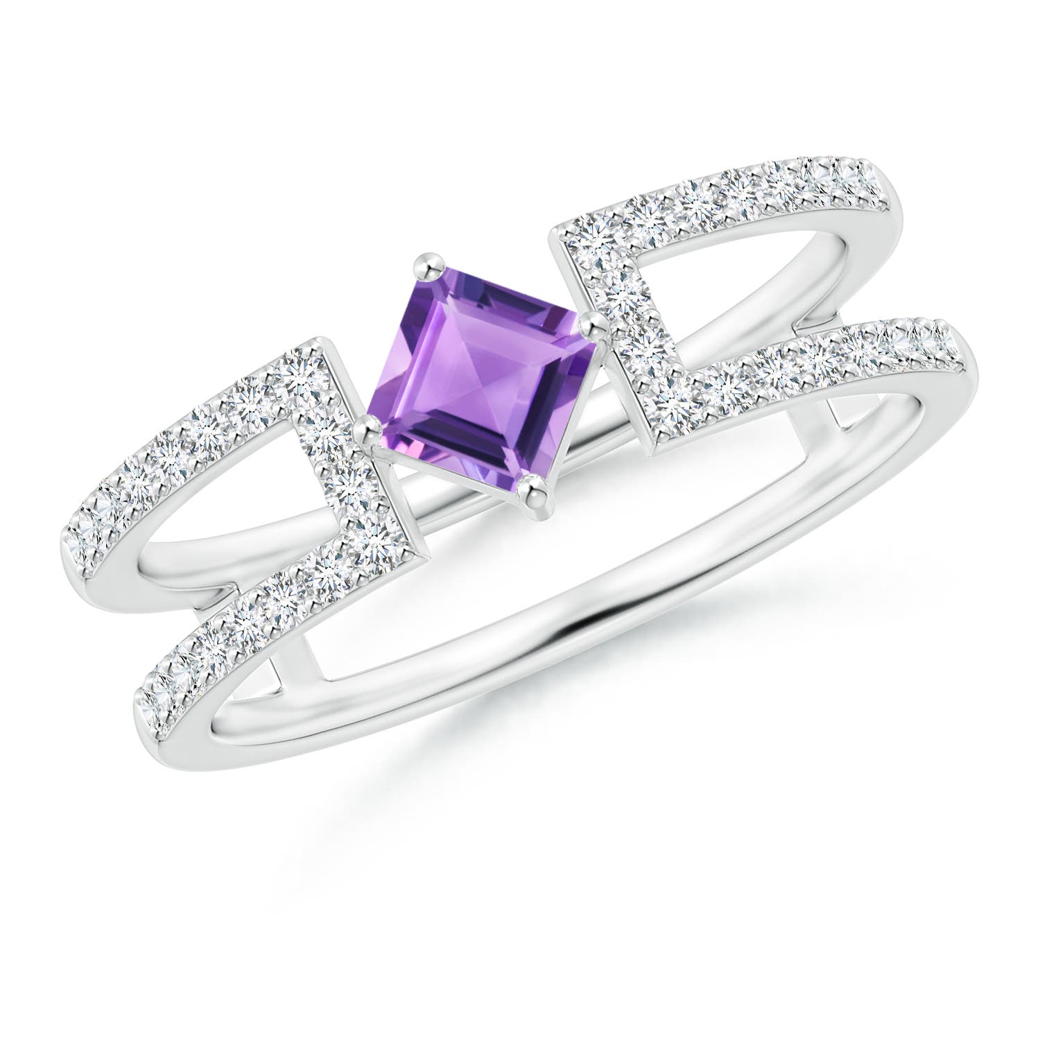 A - Amethyst / 0.58 CT / 14 KT White Gold