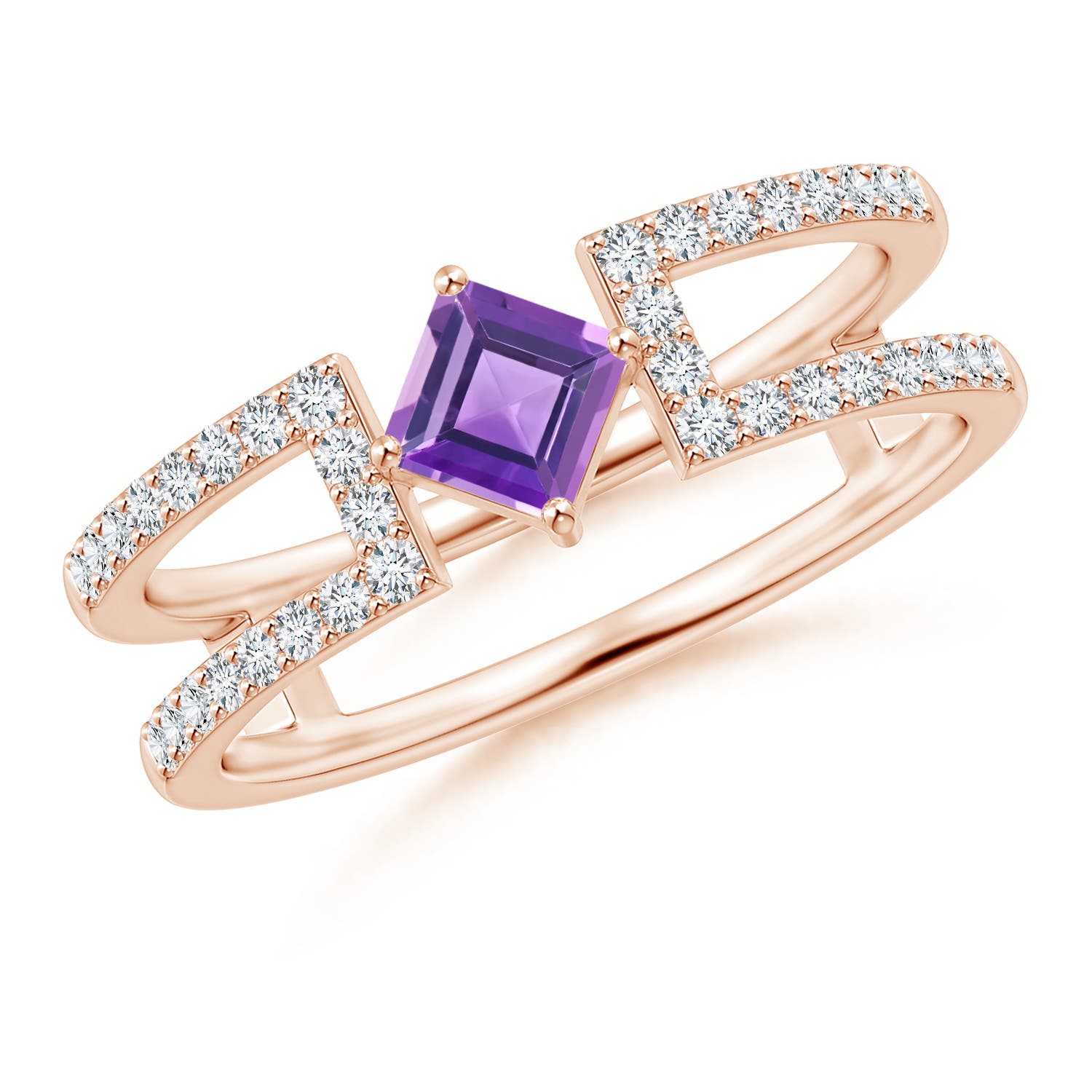 AA - Amethyst / 0.58 CT / 14 KT Rose Gold