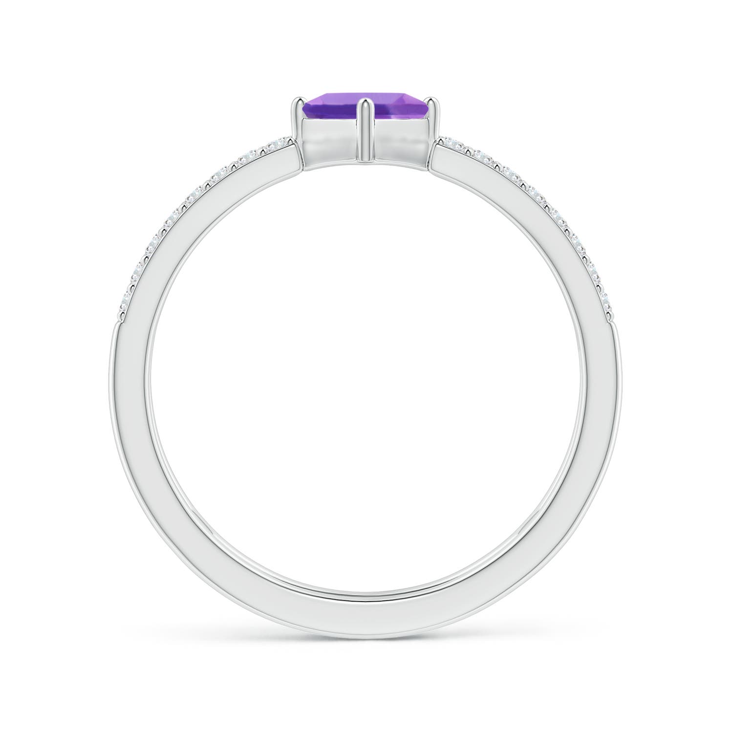 AA - Amethyst / 0.58 CT / 14 KT White Gold