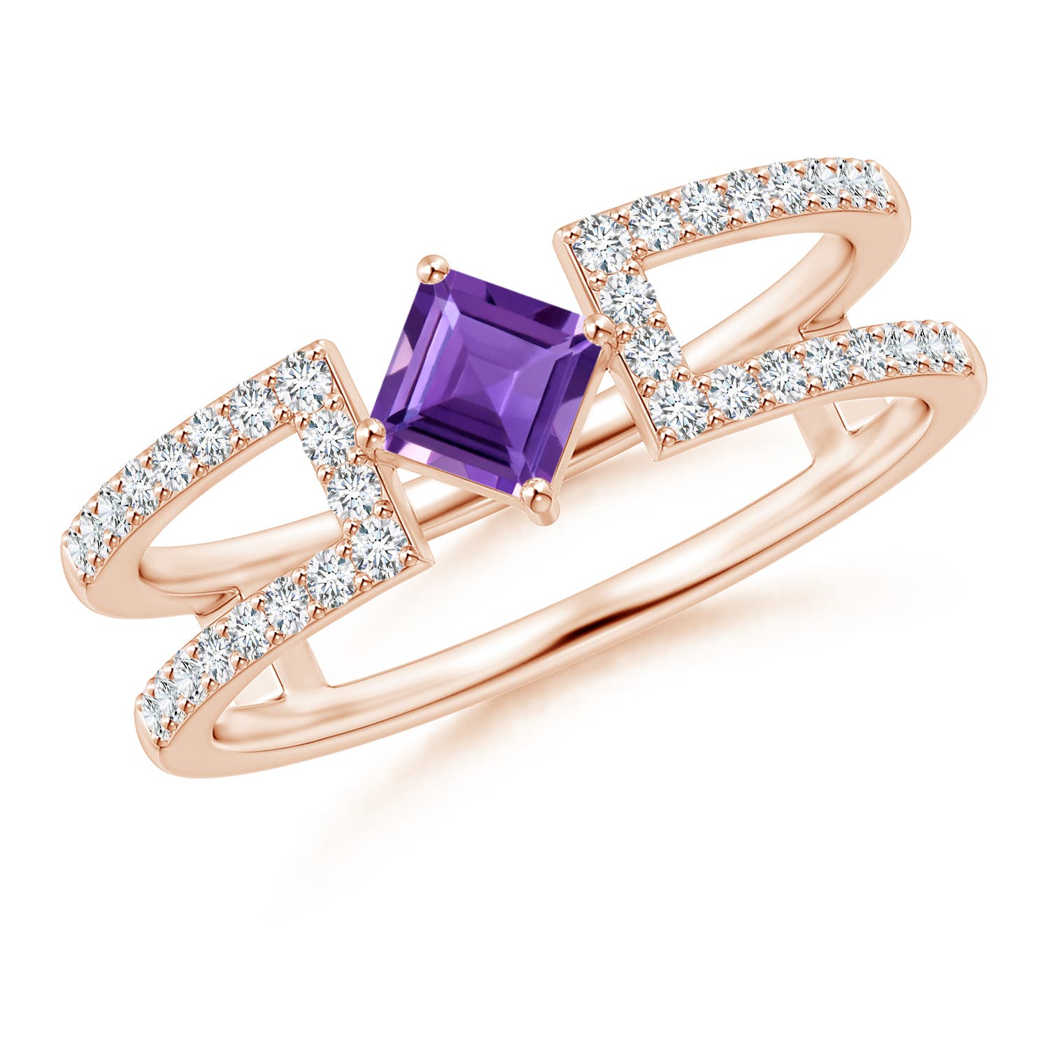 AAA - Amethyst / 0.58 CT / 14 KT Rose Gold