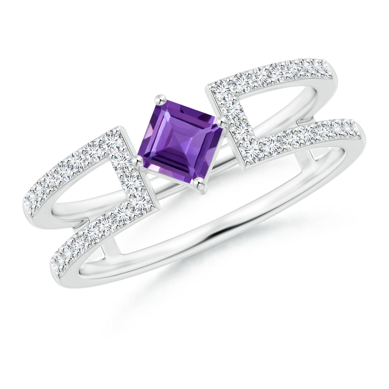 AAA - Amethyst / 0.58 CT / 14 KT White Gold
