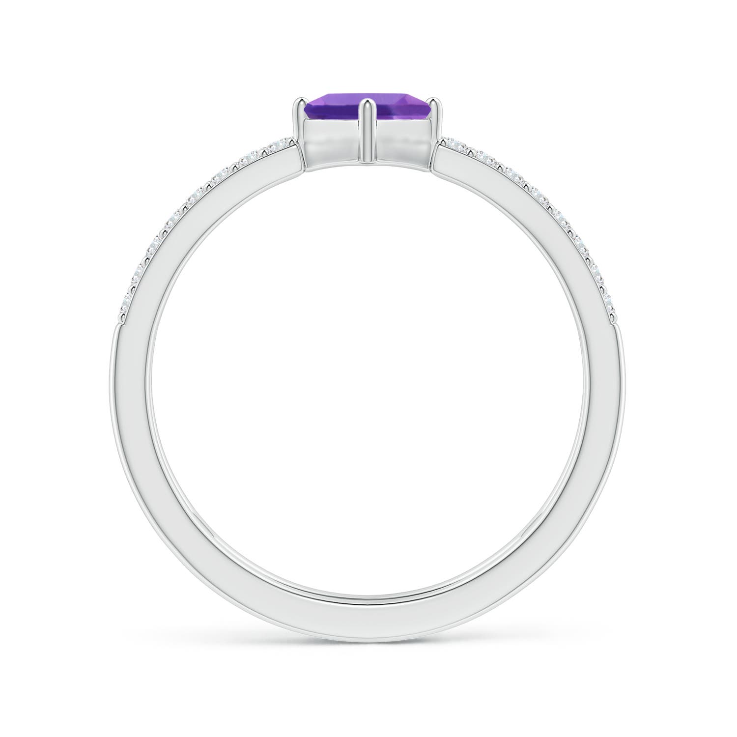 AAA - Amethyst / 0.58 CT / 14 KT White Gold