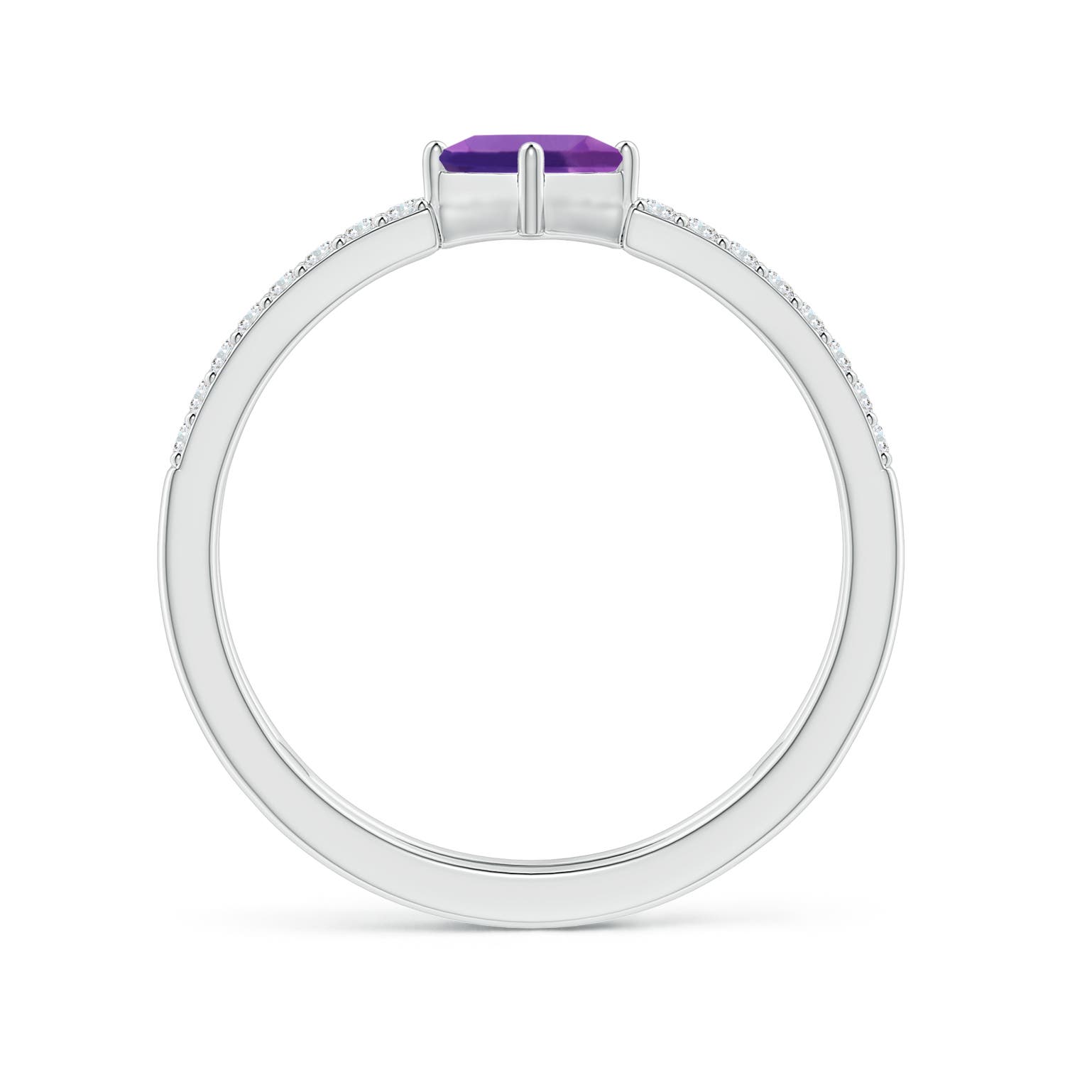 AAAA - Amethyst / 0.58 CT / 14 KT White Gold