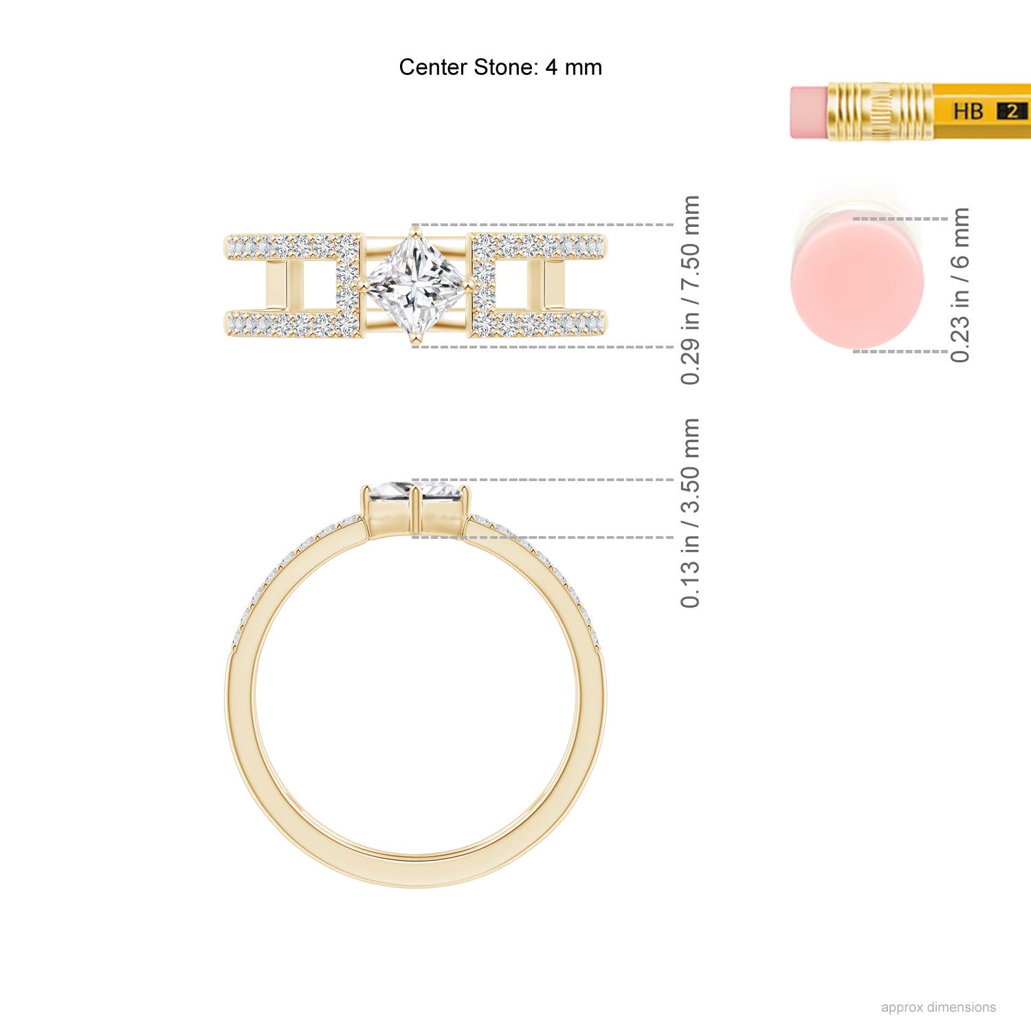 H, SI2 / 0.61 CT / 14 KT Yellow Gold