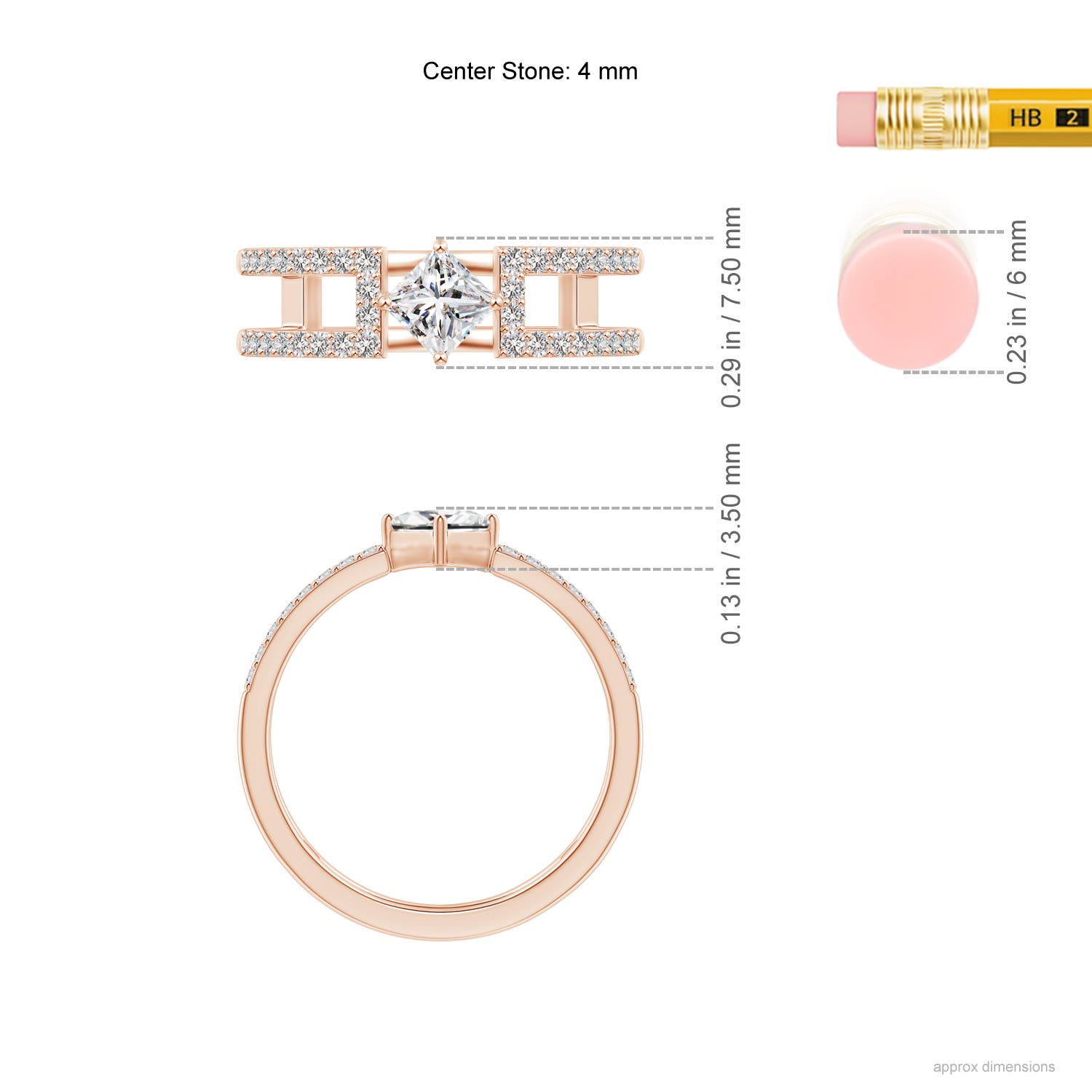 I-J, I1-I2 / 0.61 CT / 14 KT Rose Gold