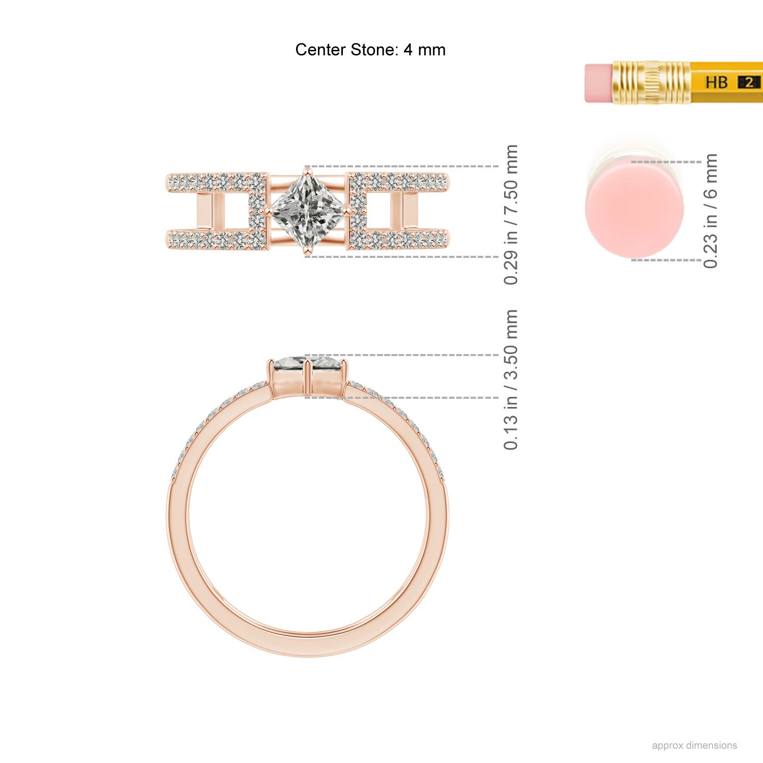 K, I3 / 0.61 CT / 14 KT Rose Gold