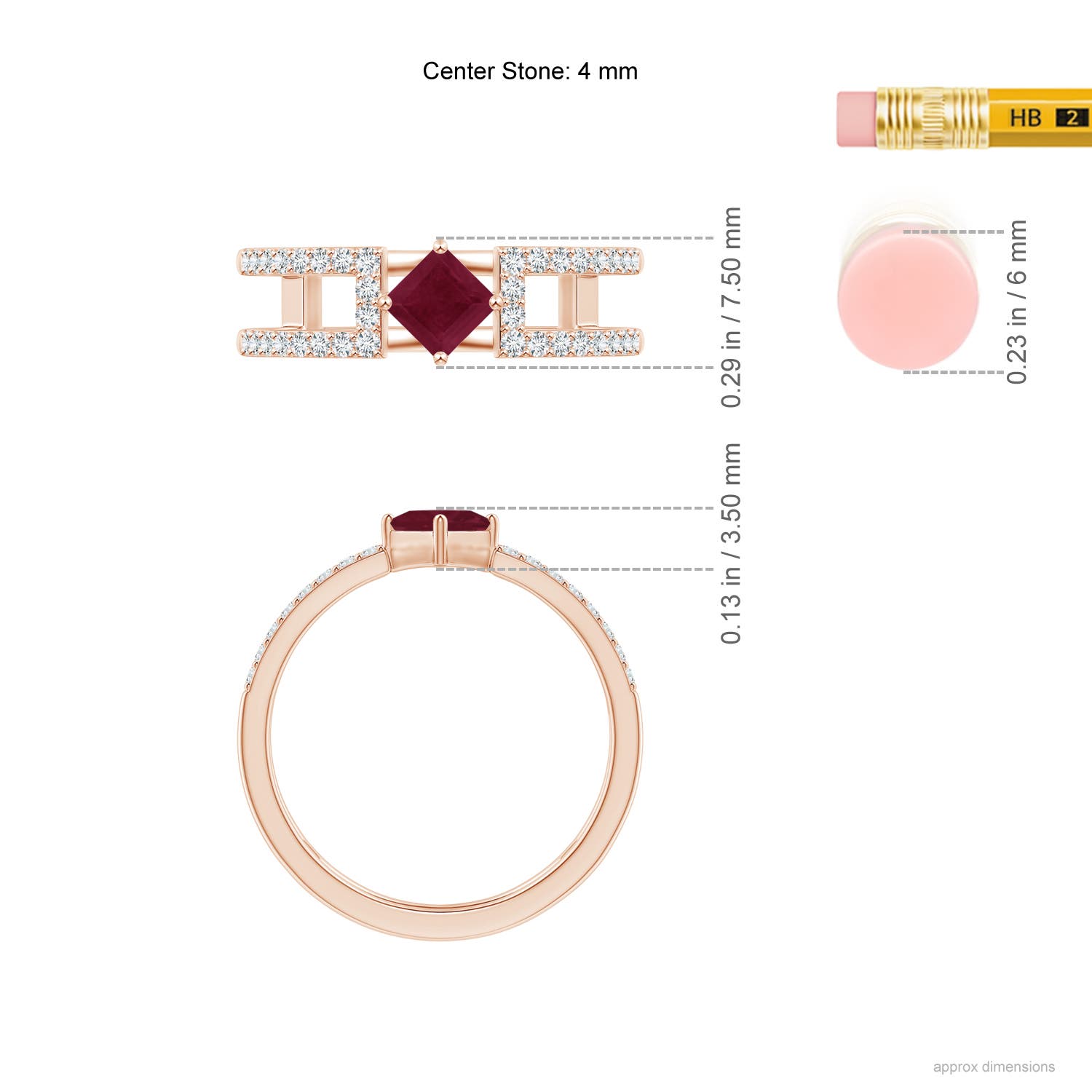 A - Ruby / 0.65 CT / 14 KT Rose Gold