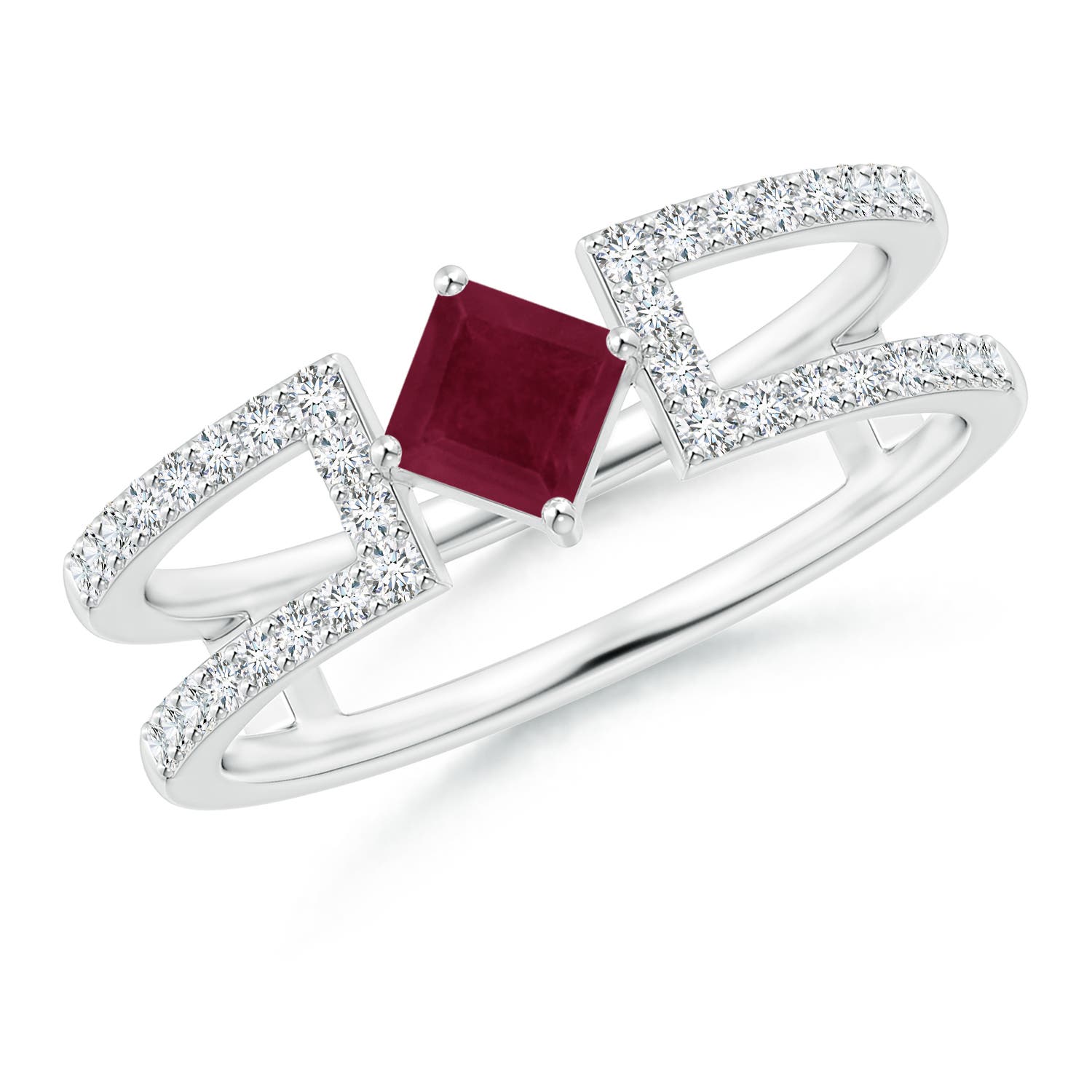 A - Ruby / 0.65 CT / 14 KT White Gold