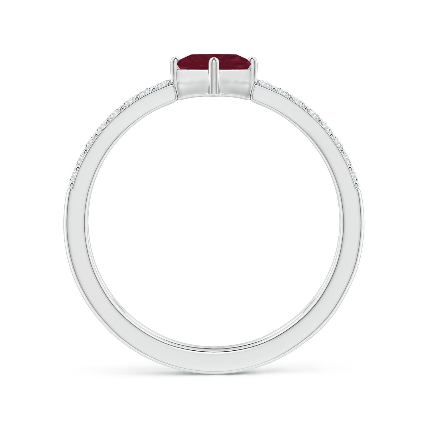 A - Ruby / 0.65 CT / 14 KT White Gold