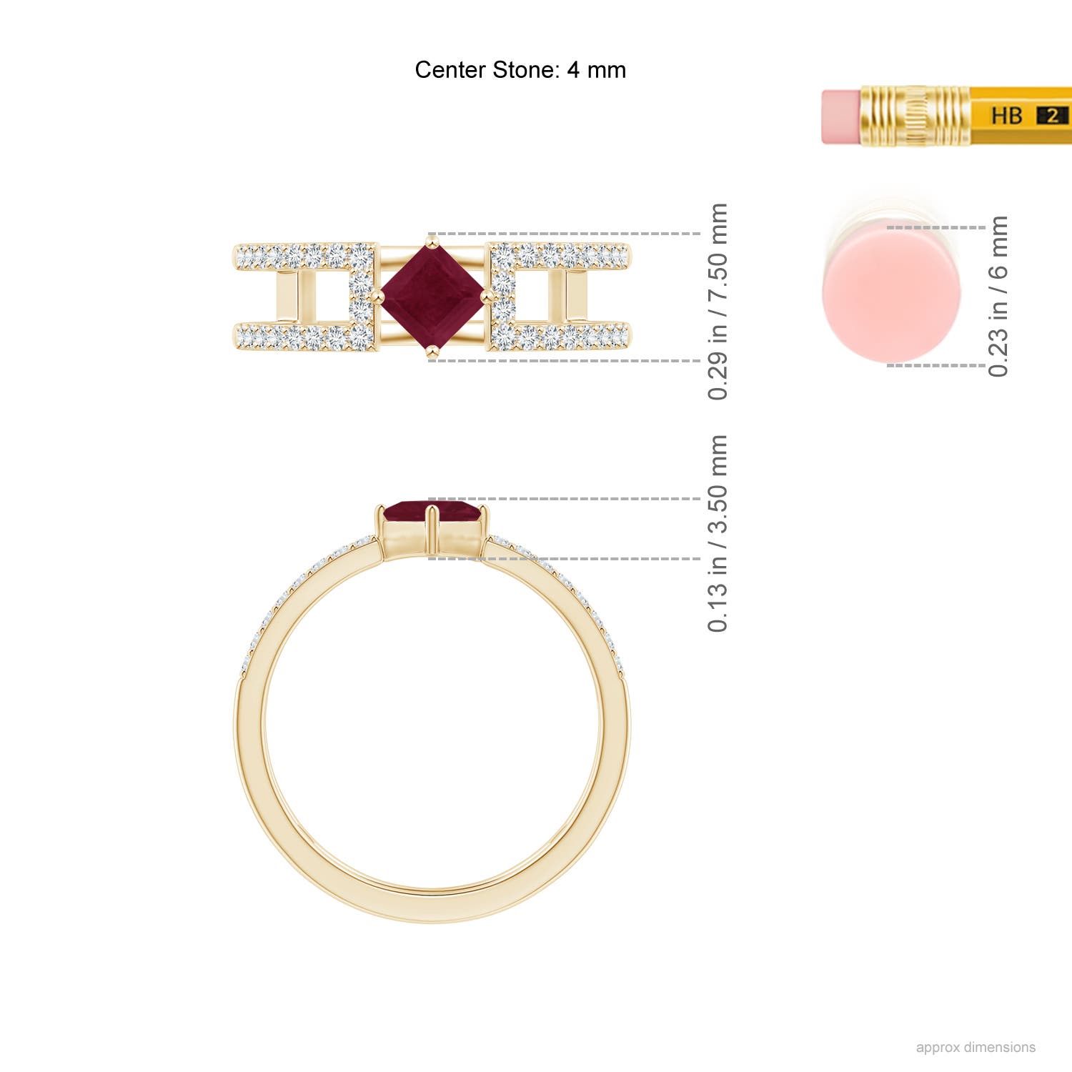 A - Ruby / 0.65 CT / 14 KT Yellow Gold