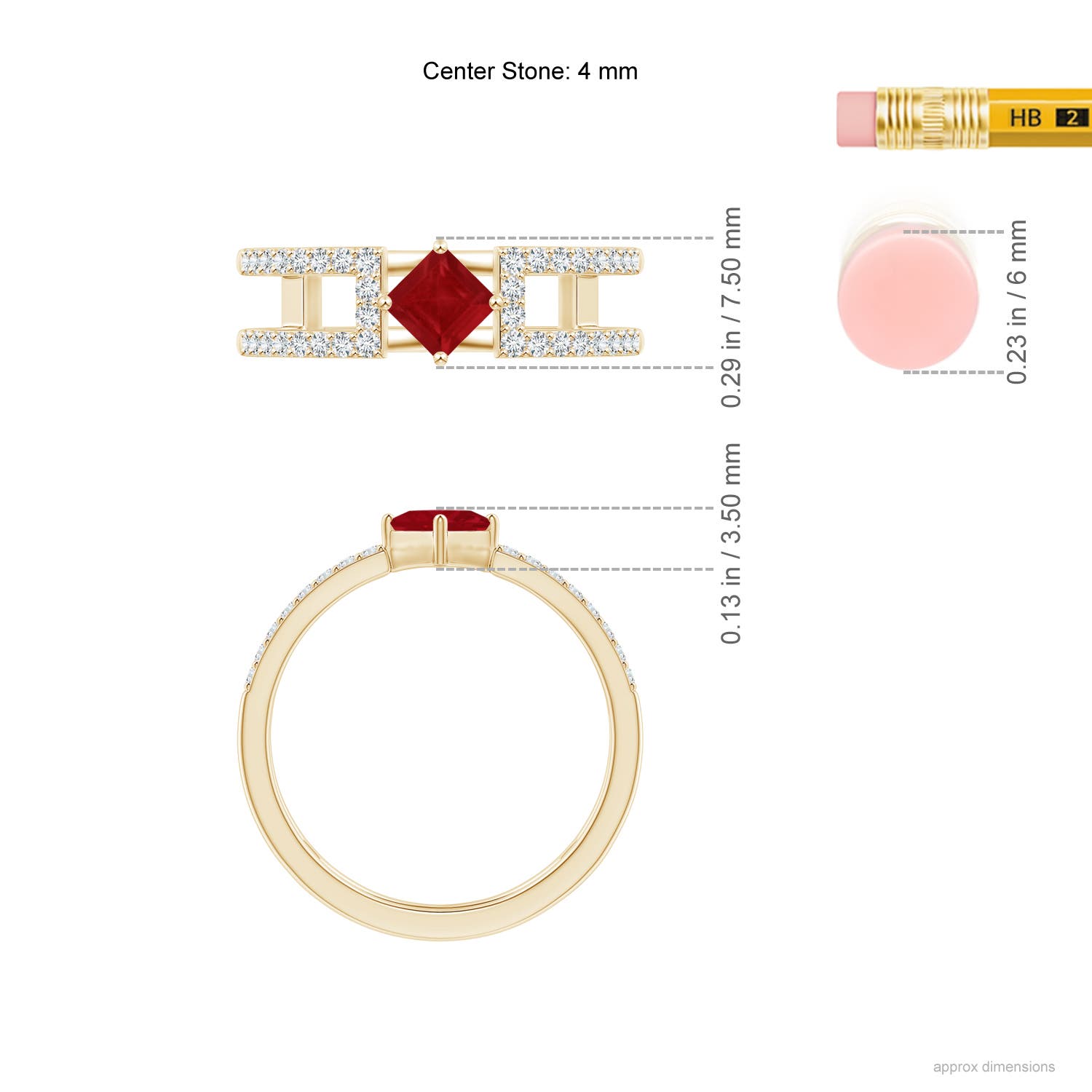 AA - Ruby / 0.65 CT / 14 KT Yellow Gold