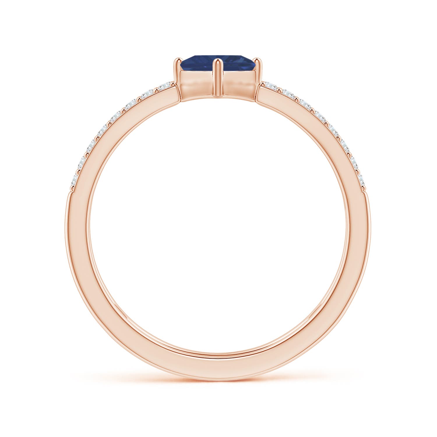 A - Blue Sapphire / 0.65 CT / 14 KT Rose Gold