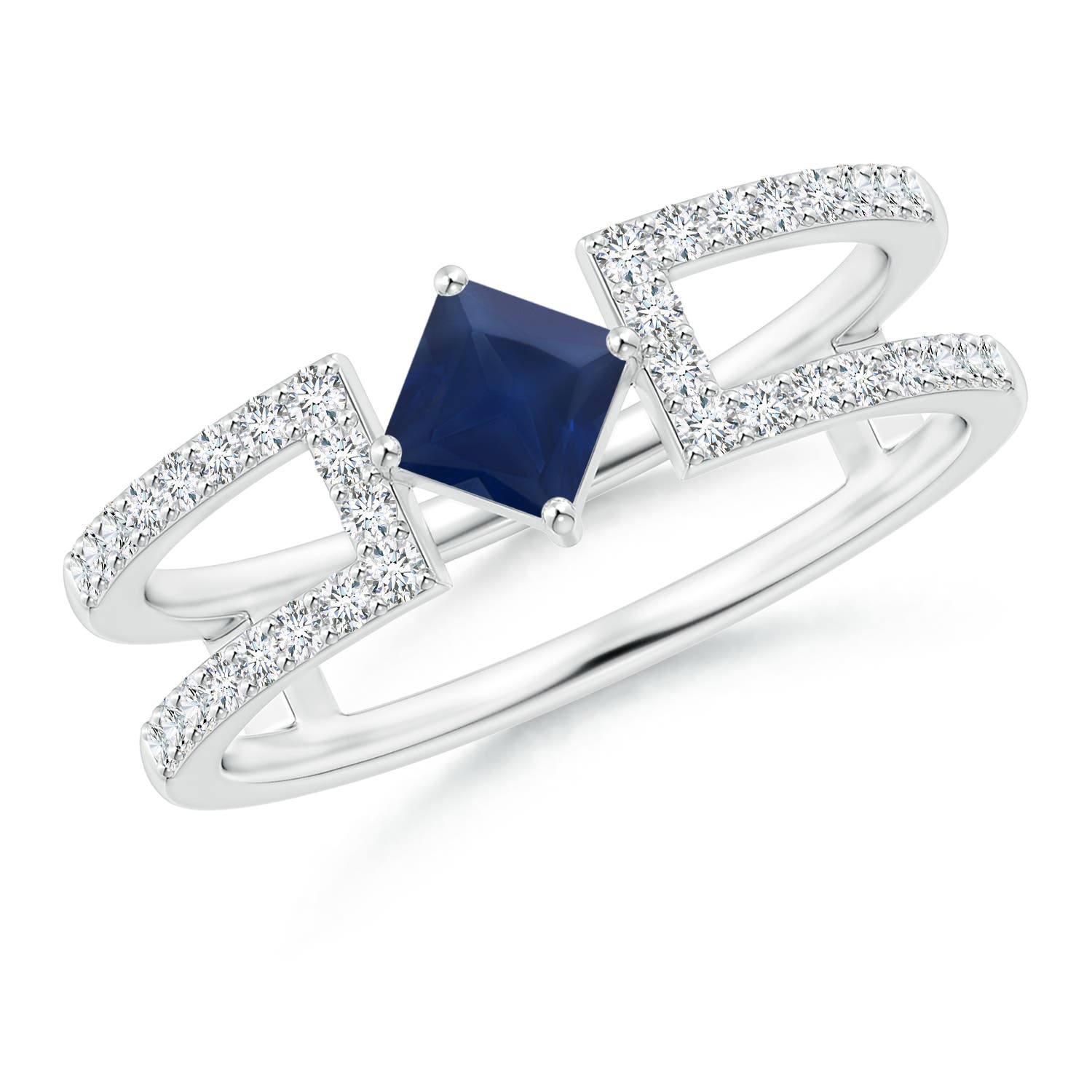 A - Blue Sapphire / 0.65 CT / 14 KT White Gold