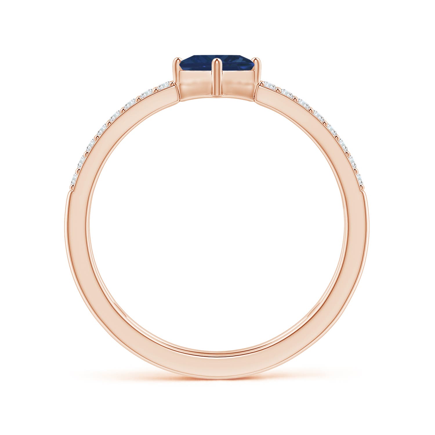 AA - Blue Sapphire / 0.65 CT / 14 KT Rose Gold